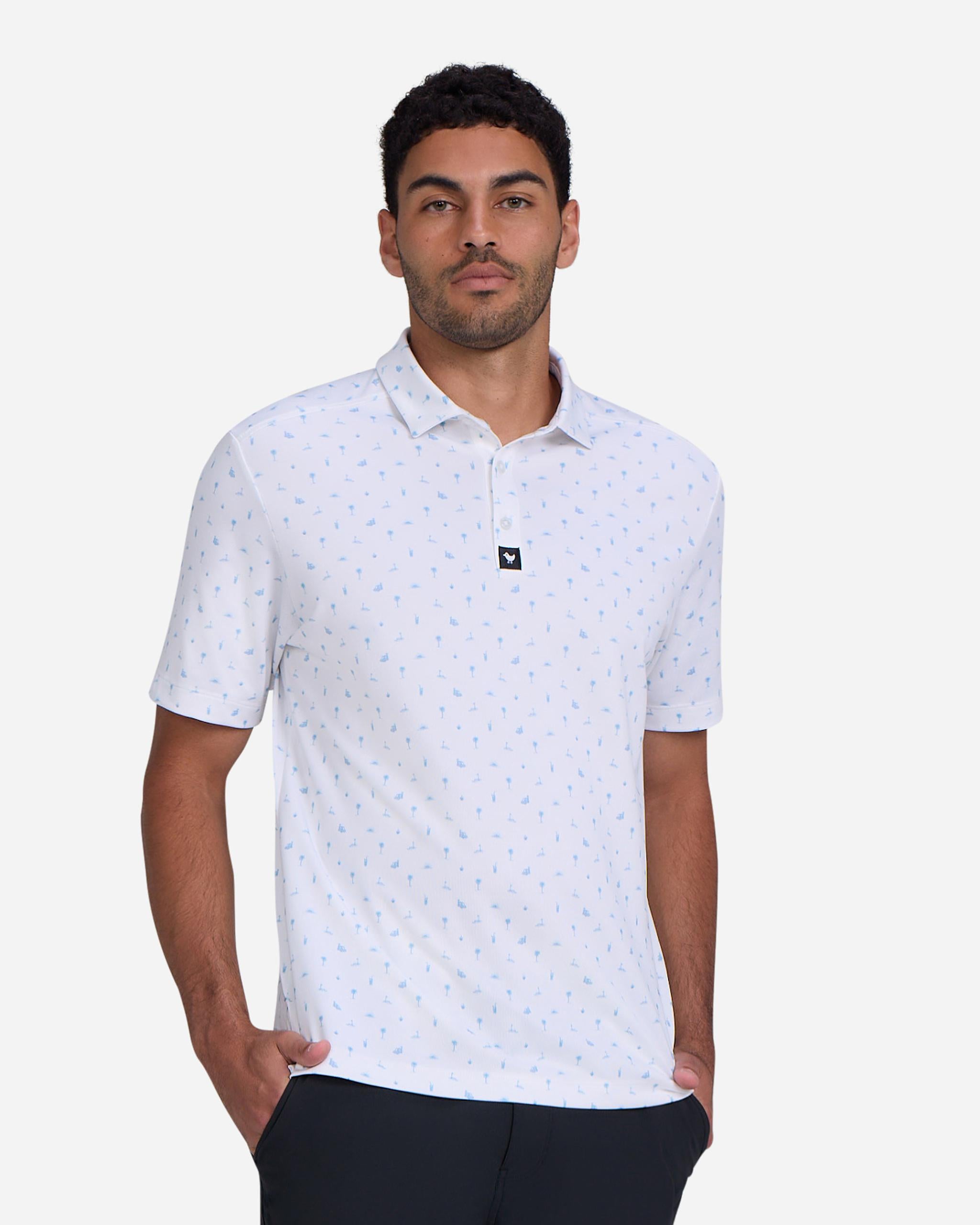 100 Palms - Brilliant White-Men's Polo-Bad Birdie
