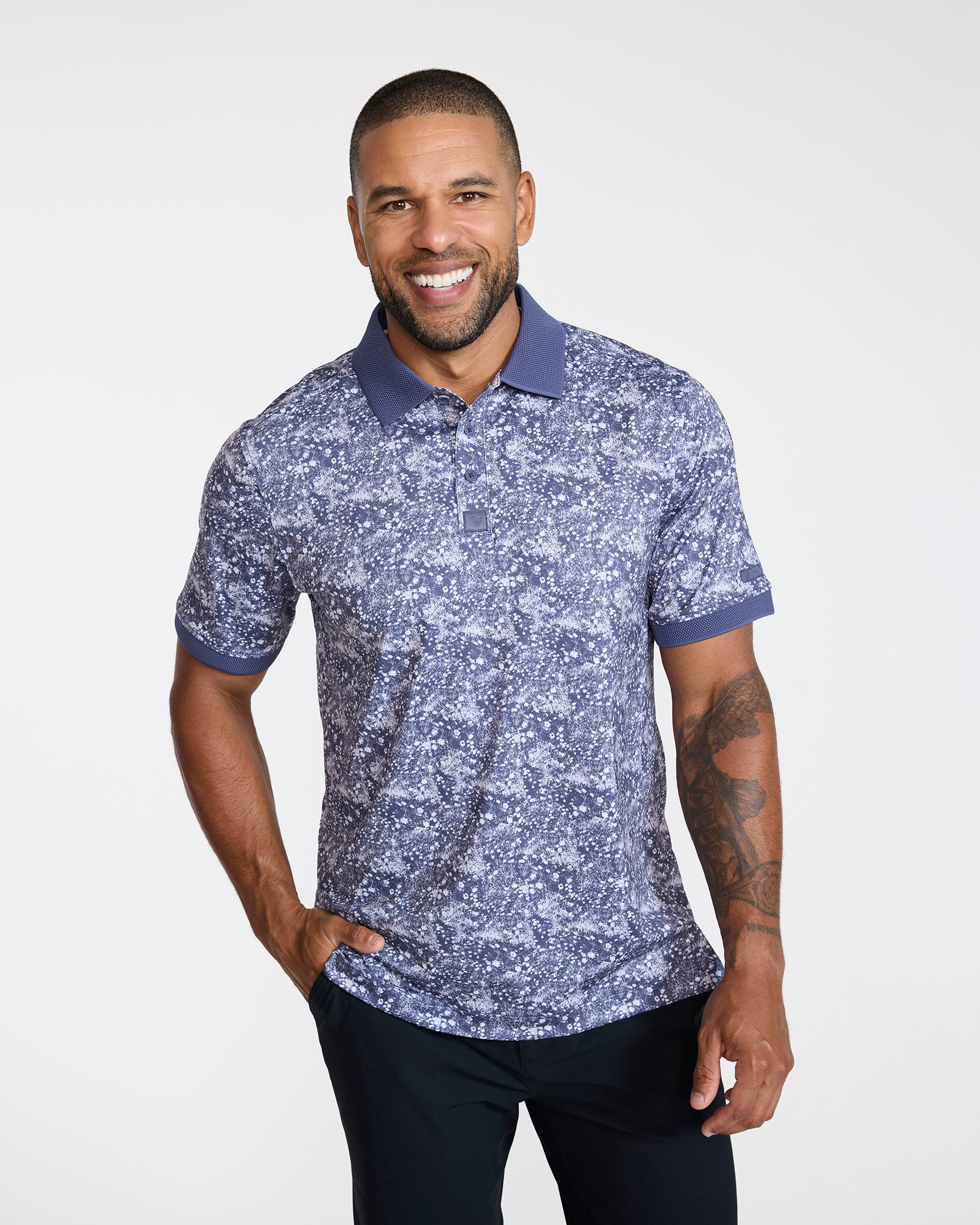 Ridge Performance Polo - Flower Moves Only-Men's Polo-Bad Birdie