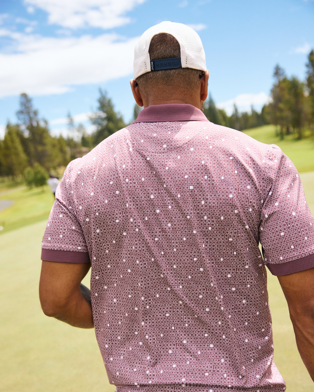 Ridge Performance Polo - Block Party - Plum Wine-Men's Polo-Bad Birdie