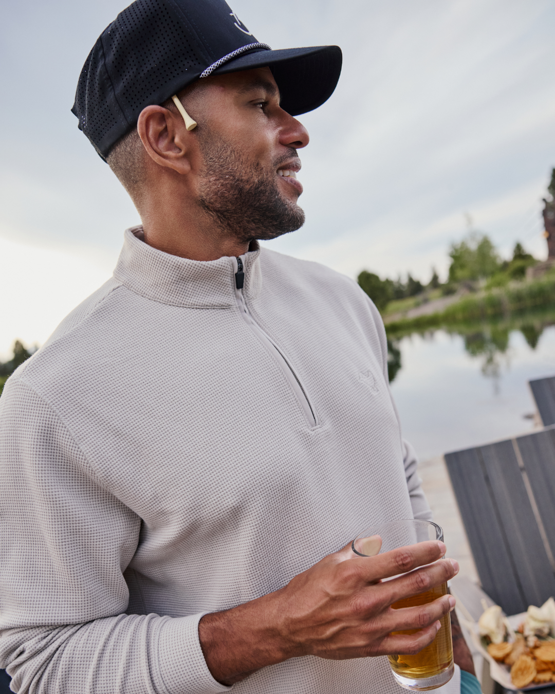 Waffle Quarterzip - Dove-Quarterzip-Bad Birdie