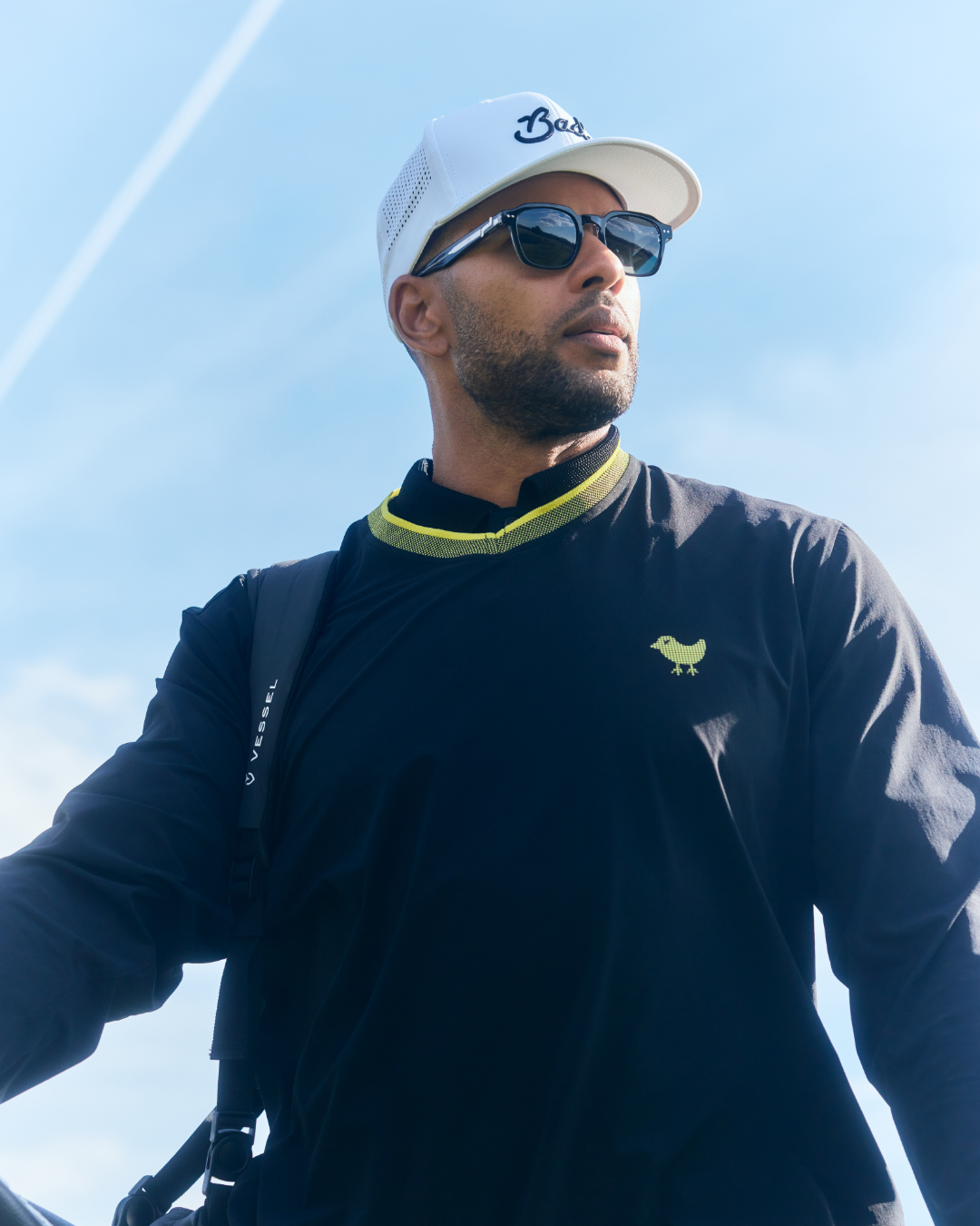 Kinetic Wind Pullover - Black - Warm Olive-Men's Jacket-Bad Birdie