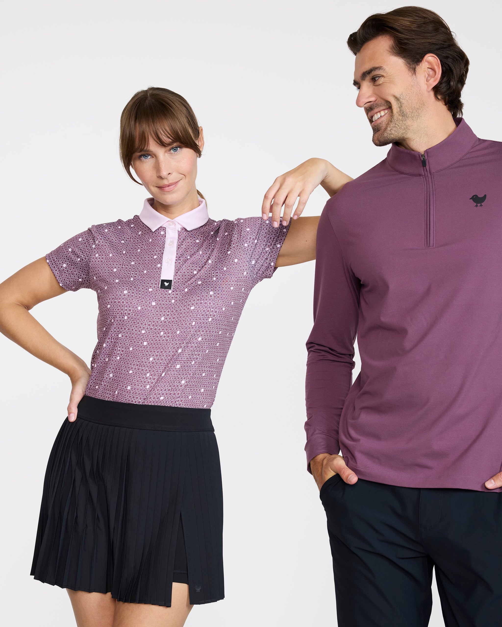 Block Party - Plum wine-Women's Polo-Bad Birdie