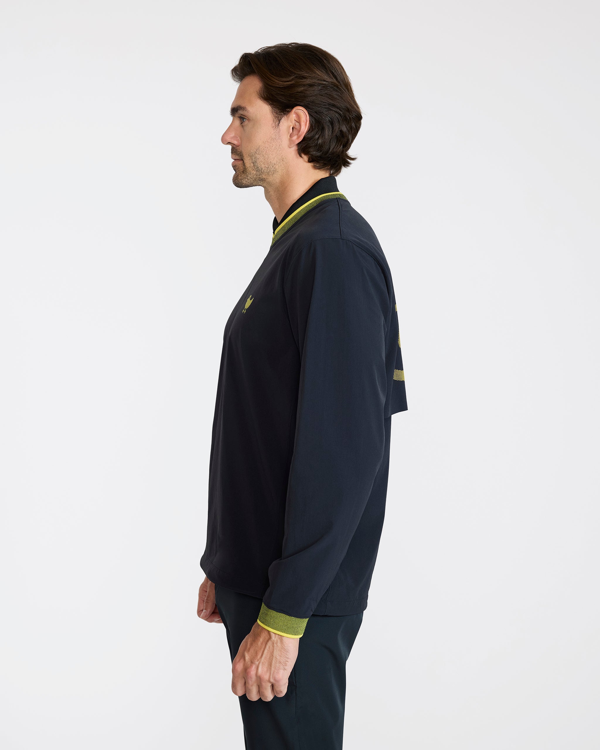 Kinetic Wind Pullover - Black - Warm Olive-Men's Jacket-Bad Birdie