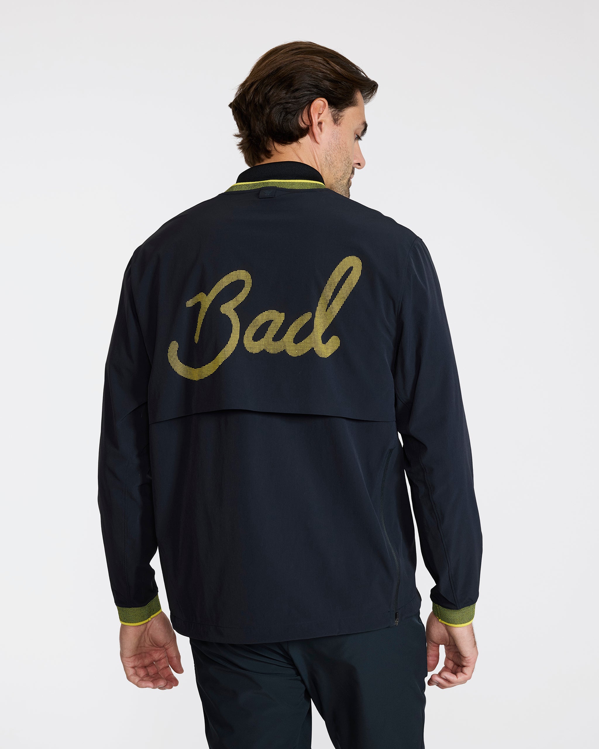 Kinetic Wind Pullover - Black - Warm Olive-Men's Jacket-Bad Birdie