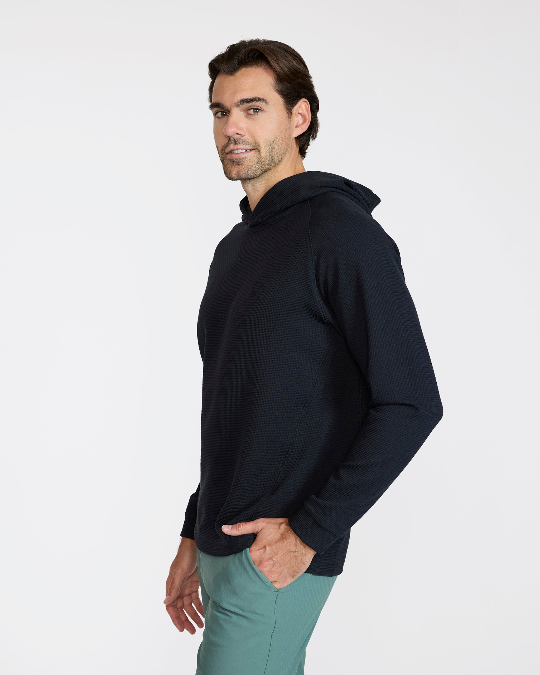 Waffle Hoodie - Black-Hoodie-Bad Birdie