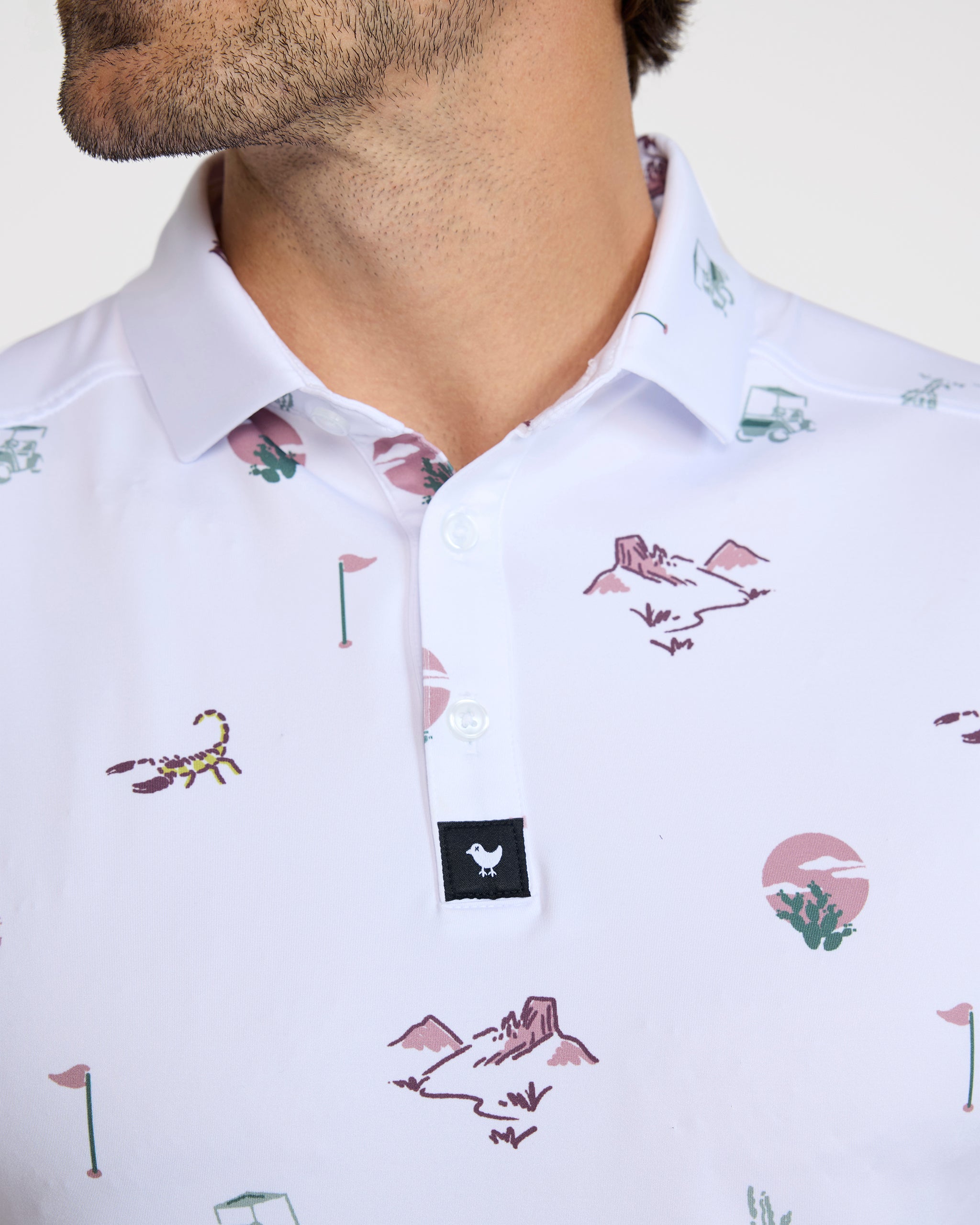 Desert Baddies - Brilliant White-Men's Polo-Bad Birdie