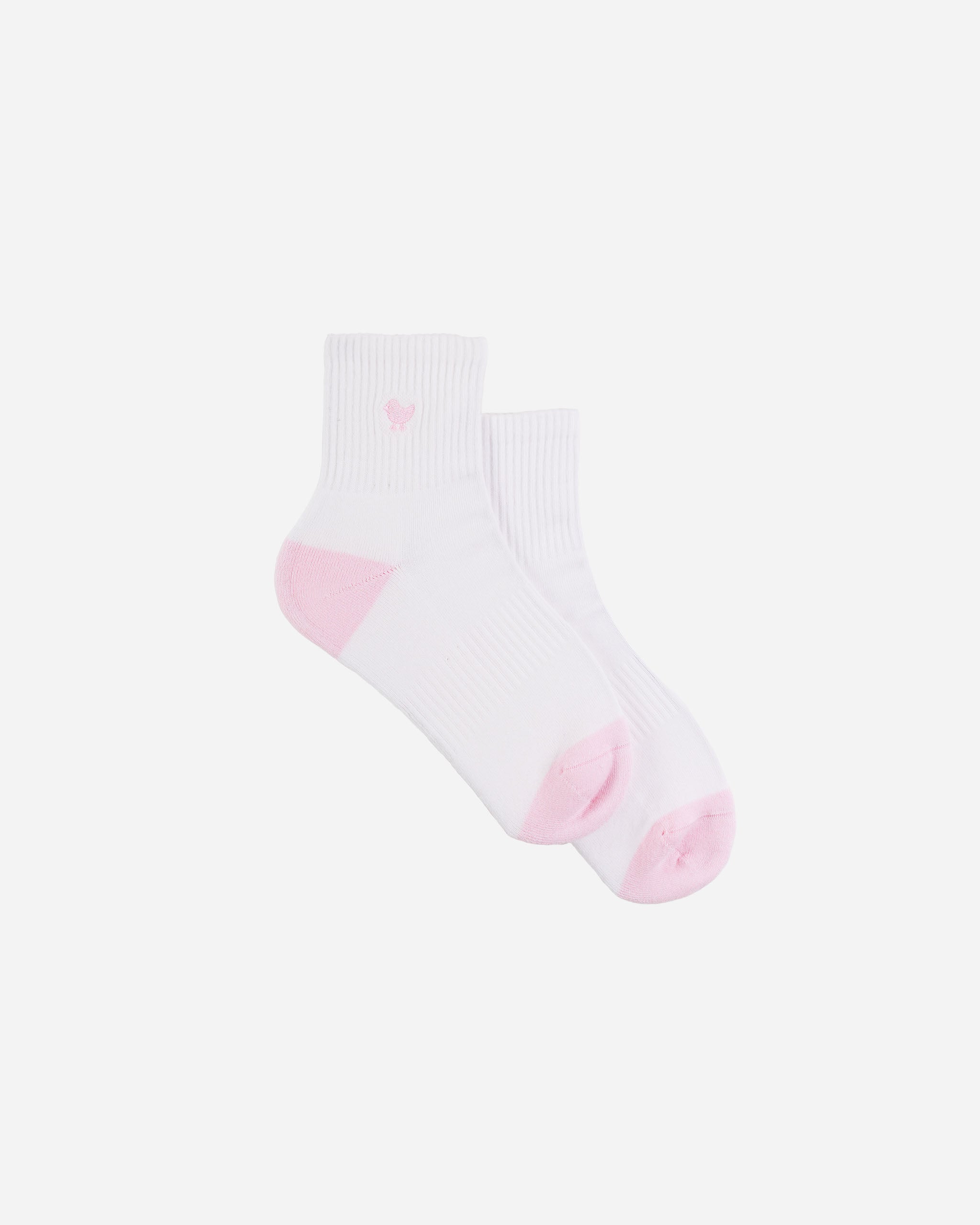 Birdie Logo Quarter Socks - Pink-Socks-Bad Birdie