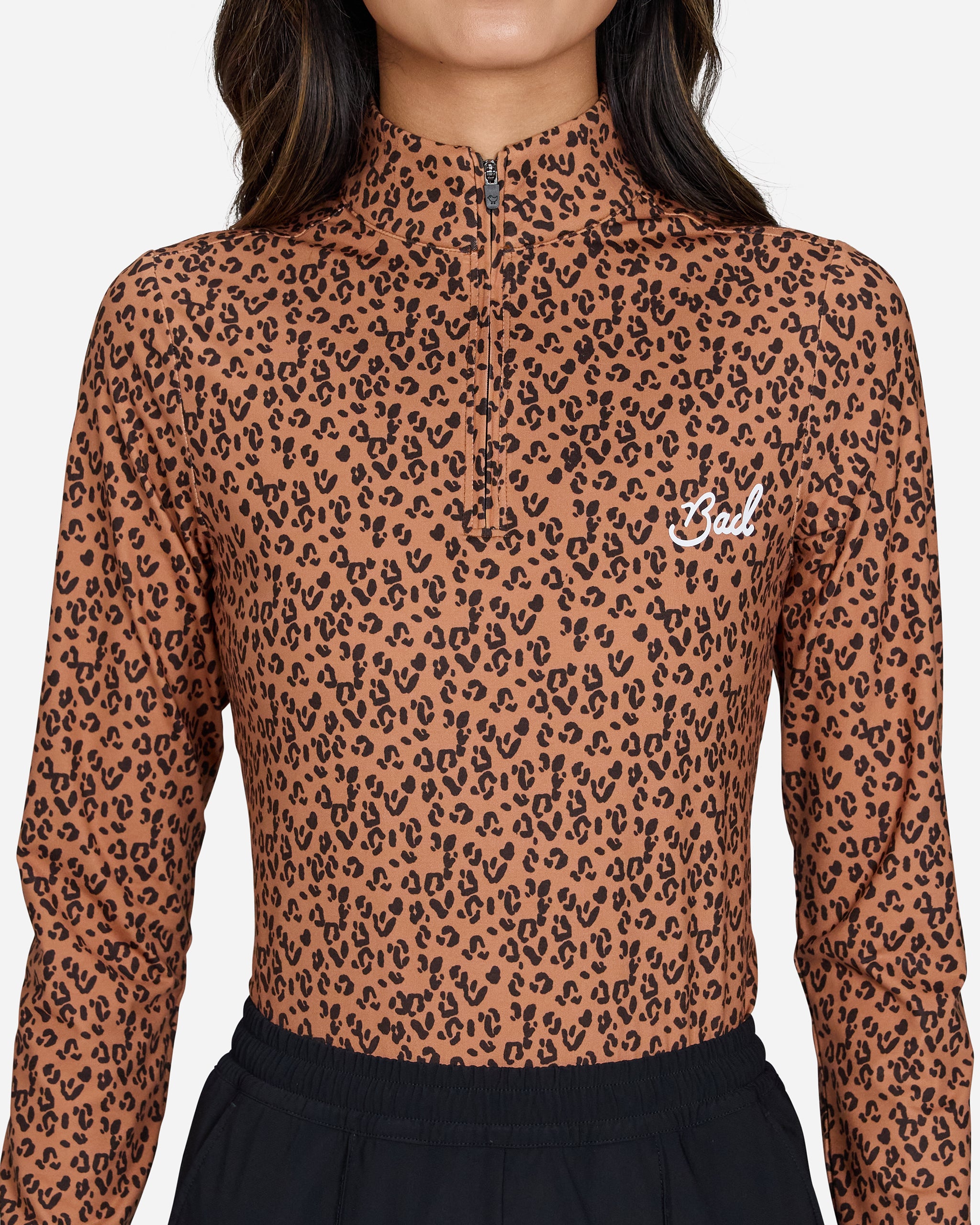 Cheetah Quarterzip-Women's Quarterzip-Bad Birdie