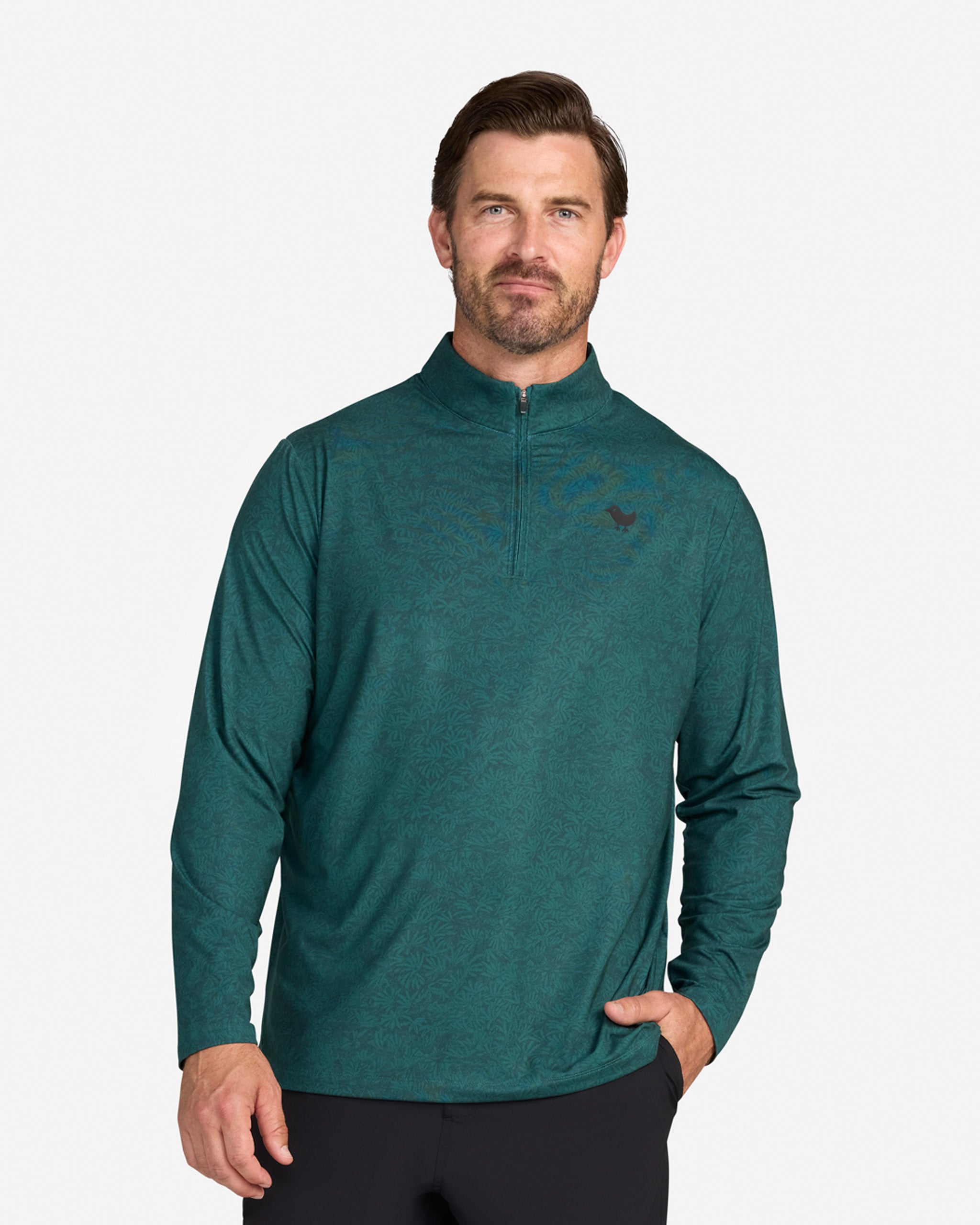 Velocity Quarterzip Open Cuff - Green Ravine-Men's Quarterzip-Bad Birdie