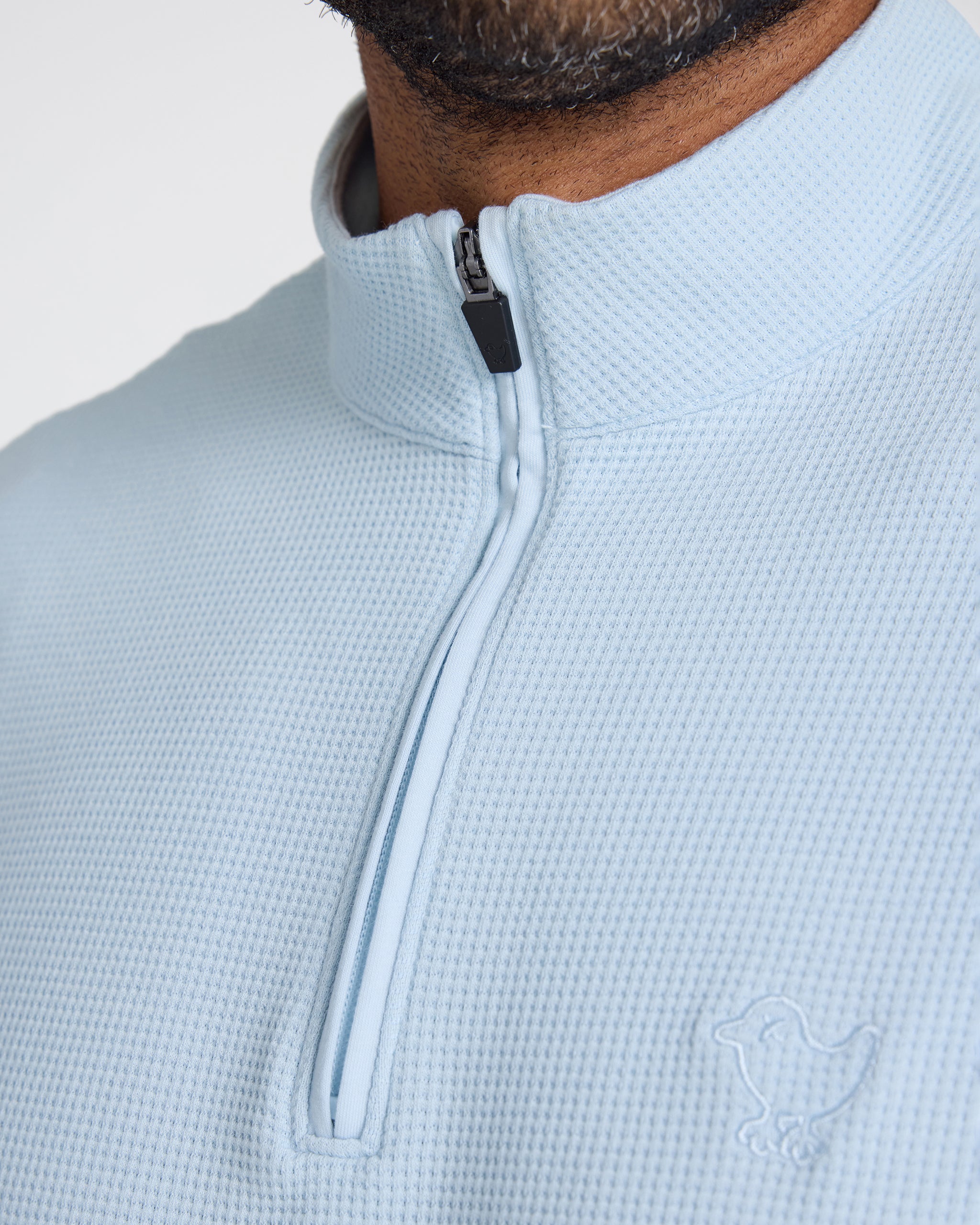 Waffle Quarterzip - Baby Blue-Quarterzip-Bad Birdie