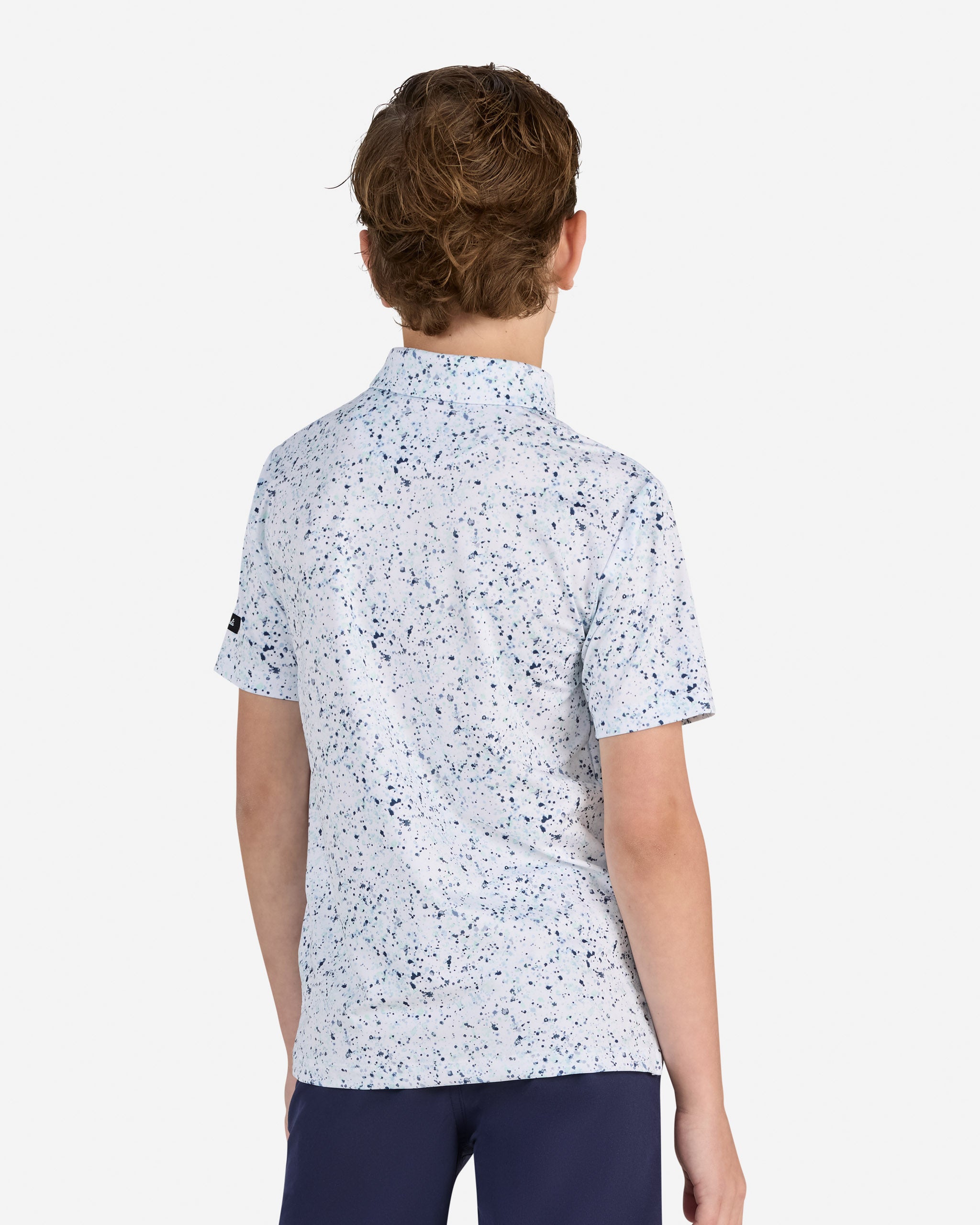 Paint Splatter 3 Navy Youth-Youth Polo-Bad Birdie