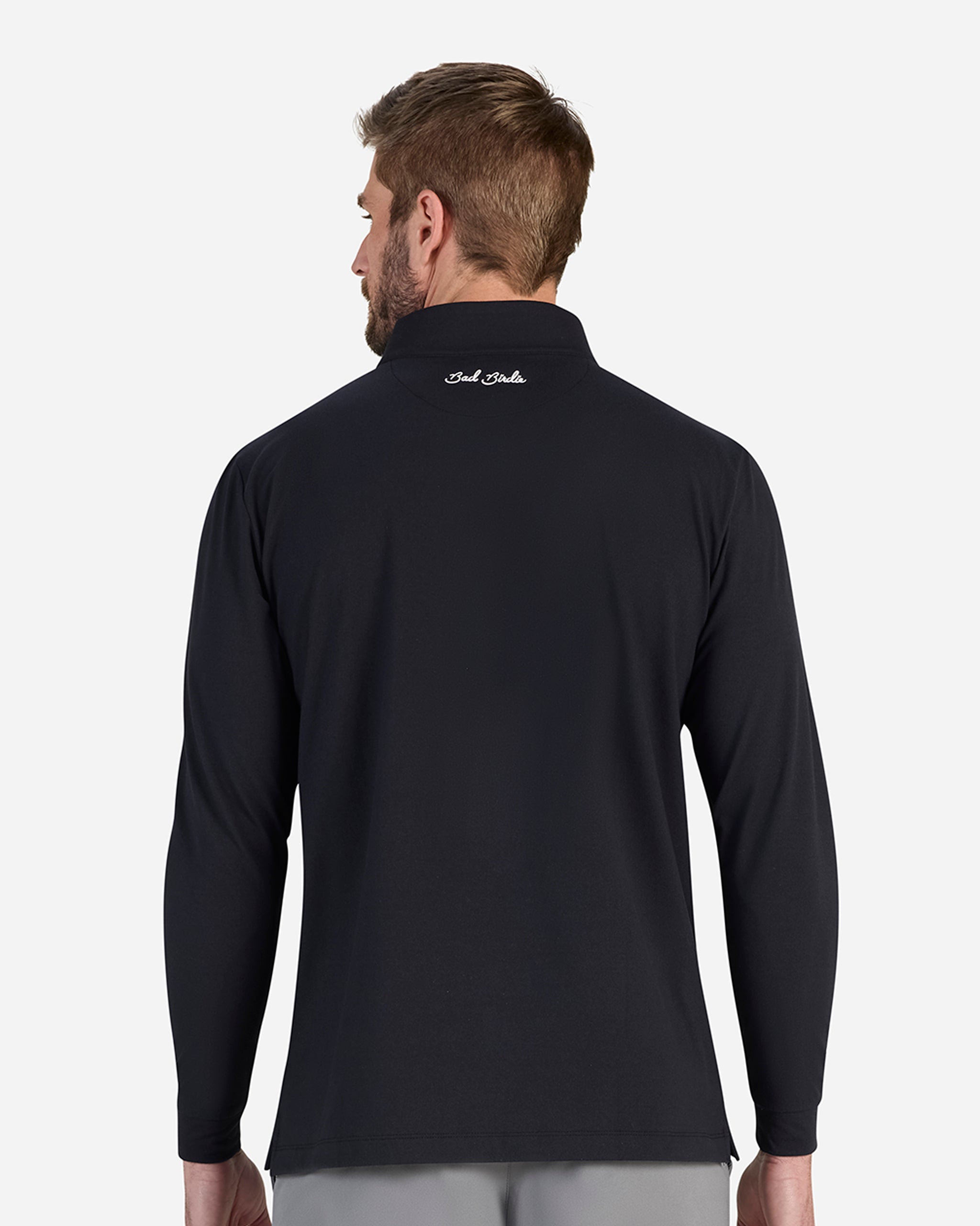 Black Quarterzip-Men's Quarterzip-Bad Birdie