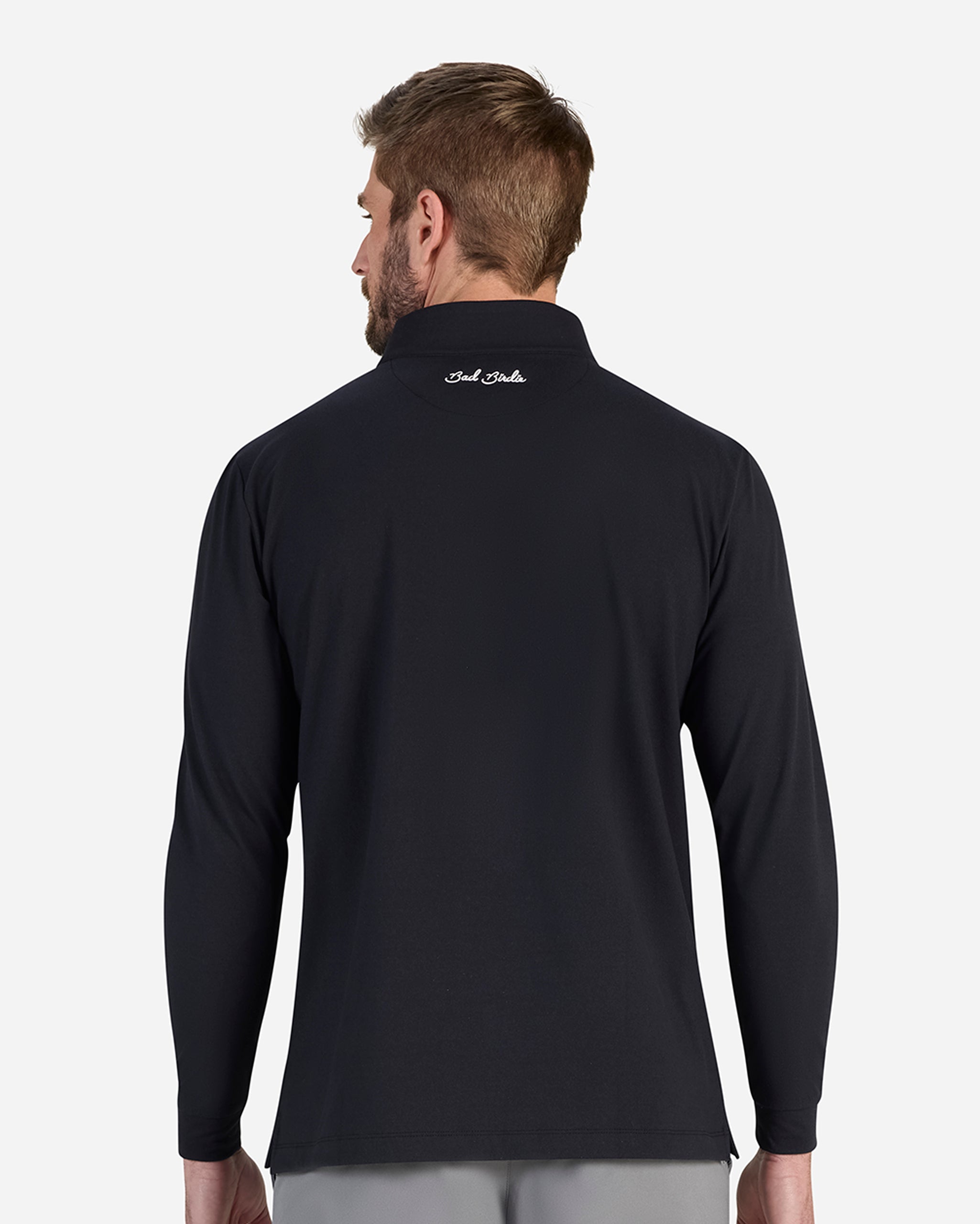 Black Quarterzip-Men's Quarterzip-Bad Birdie