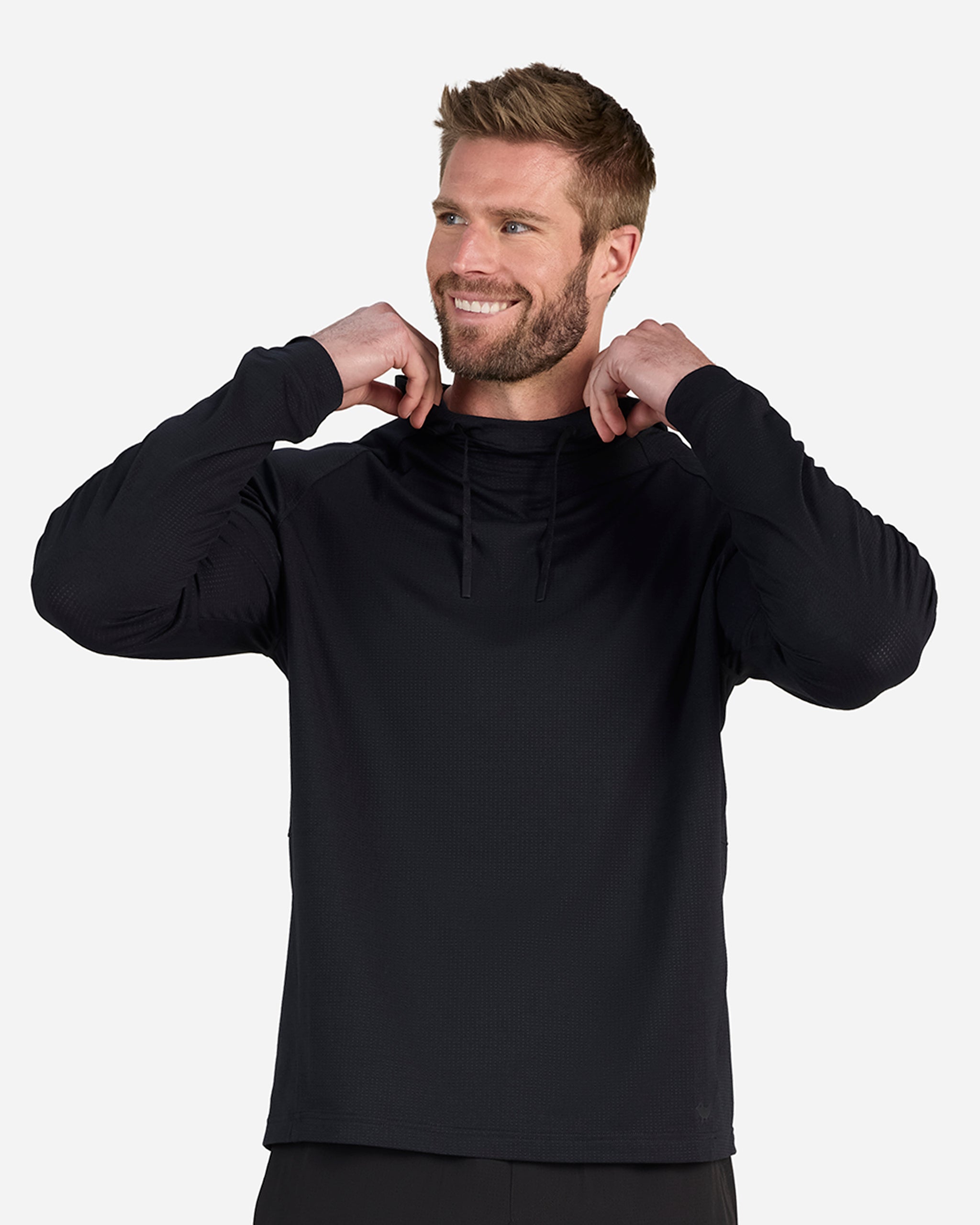 Tempo Cooling Sun Hoodie - Black-Long Sleeve-Bad Birdie