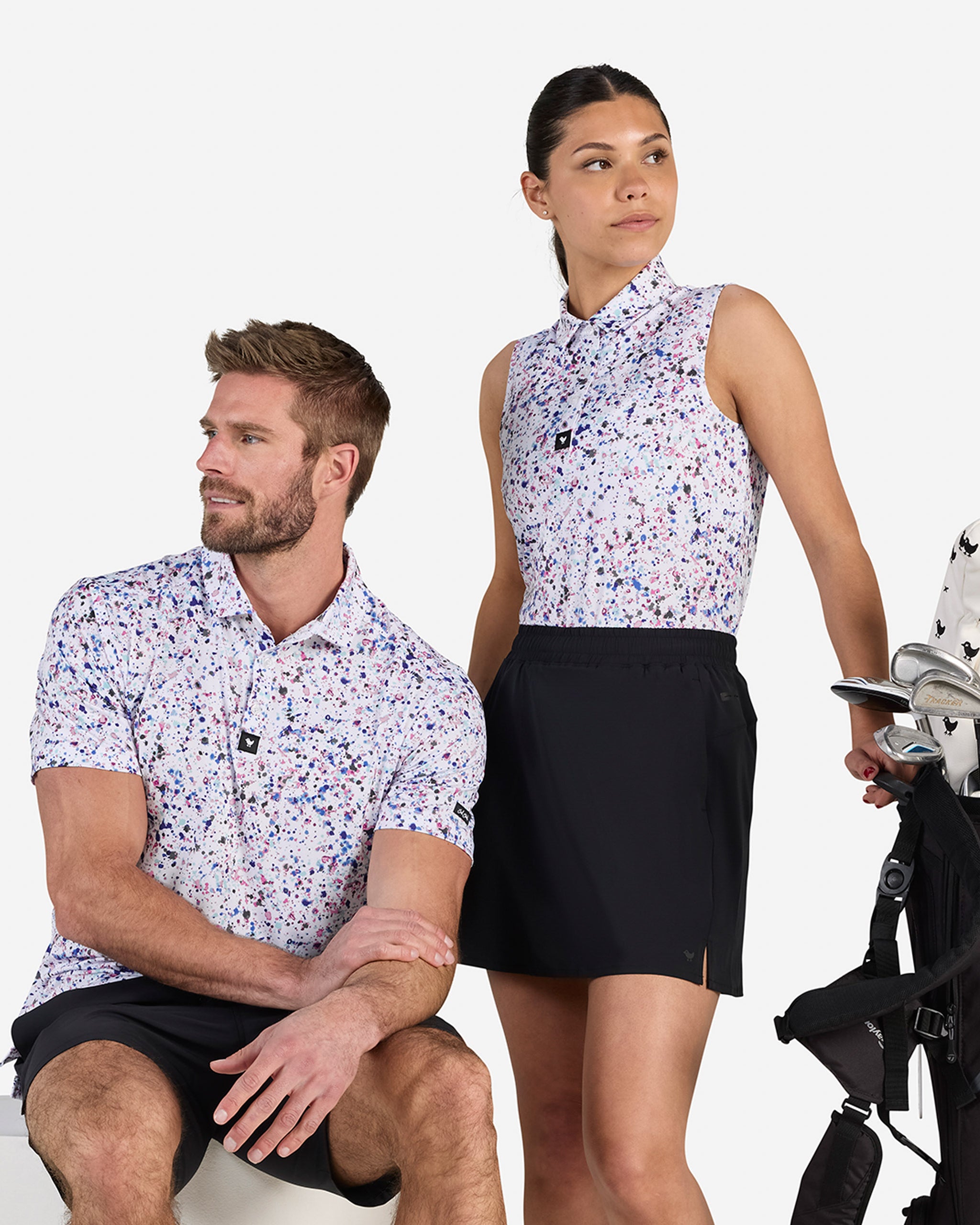 Paint Splatter 3-Performance Golf Polo-Bad Birdie