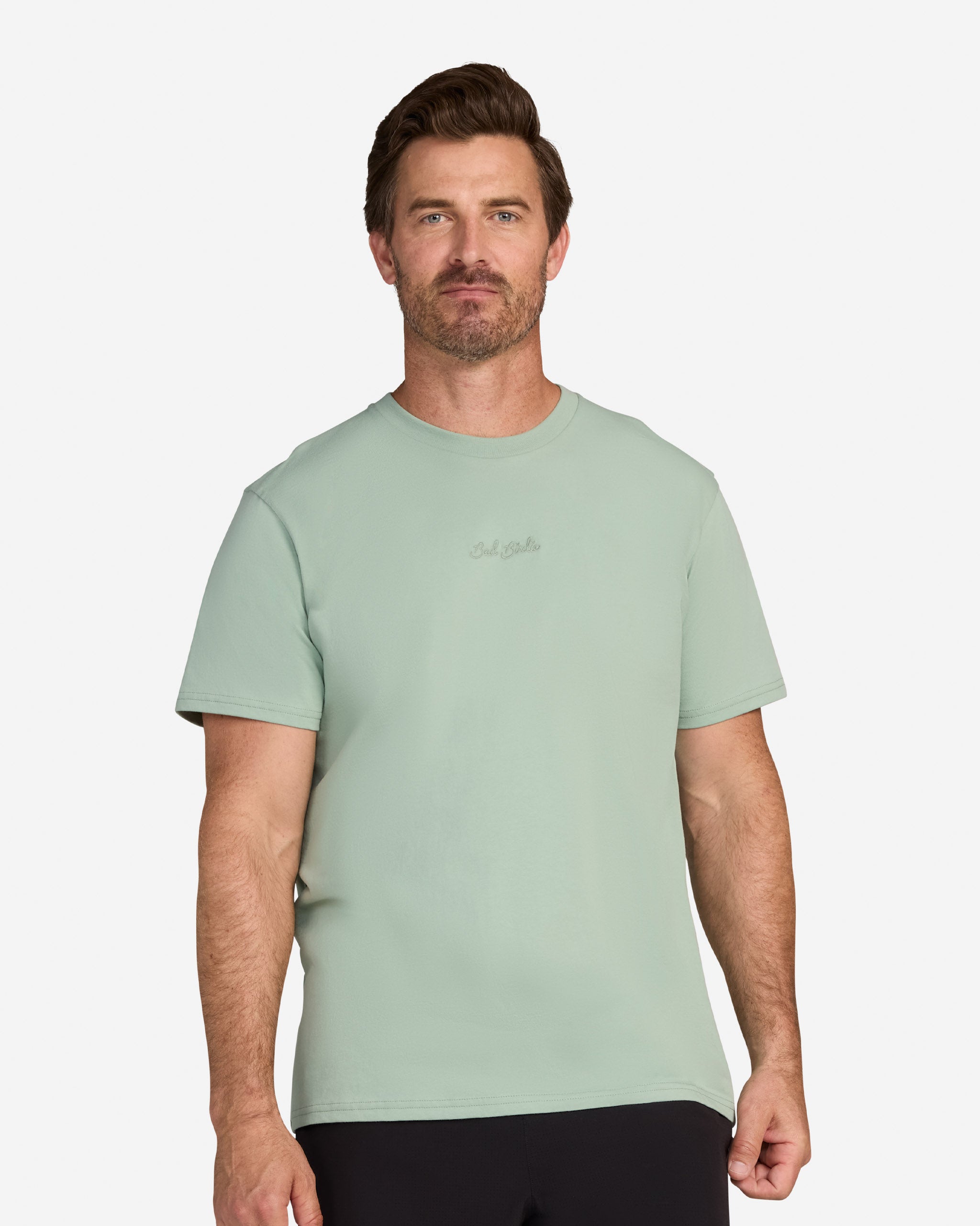 Script Tee - Washed Sage-Men's T-Shirt-Bad Birdie