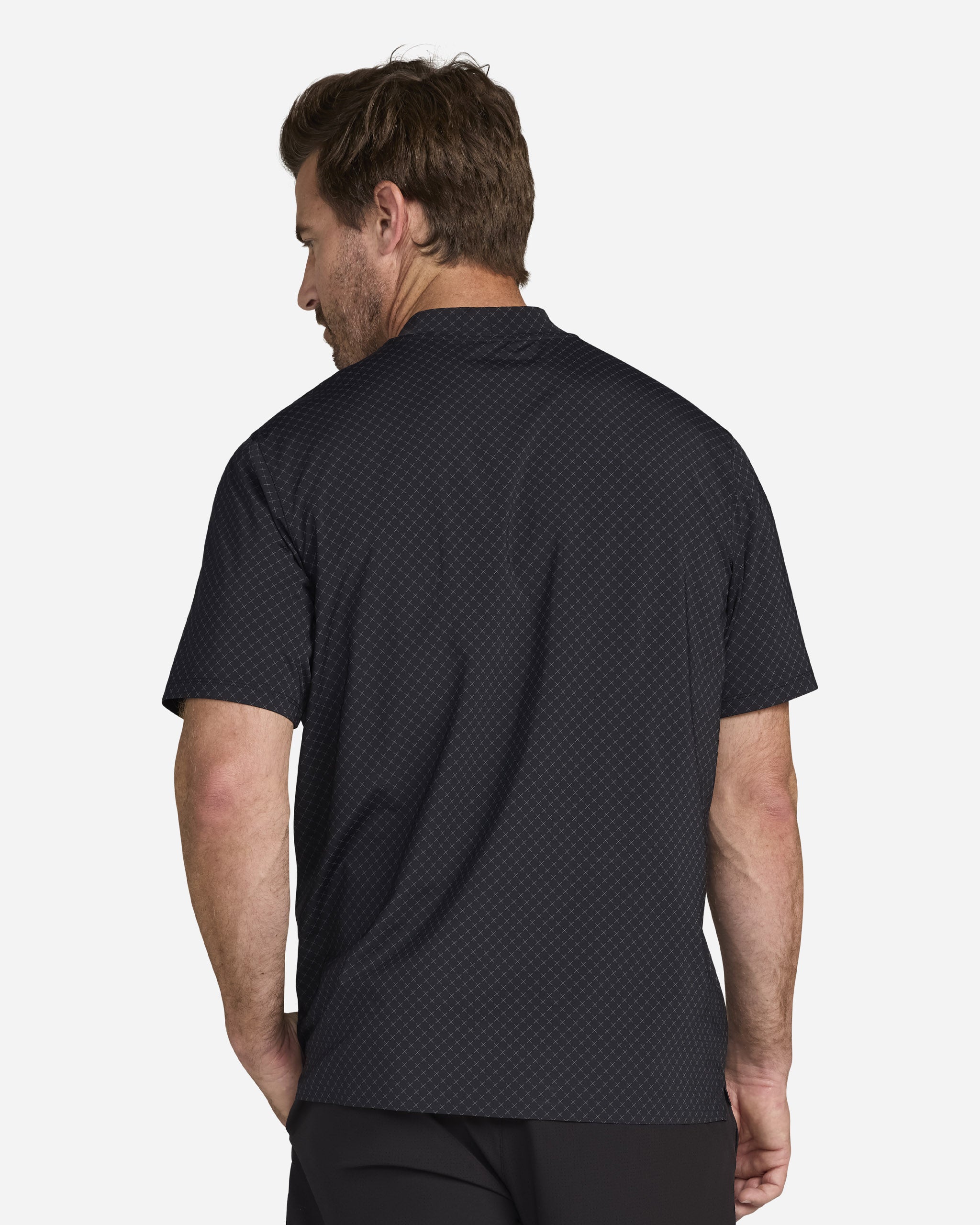 Vapor Cooling Mock Tee - Multiplier Black-Men's Polo-Bad Birdie