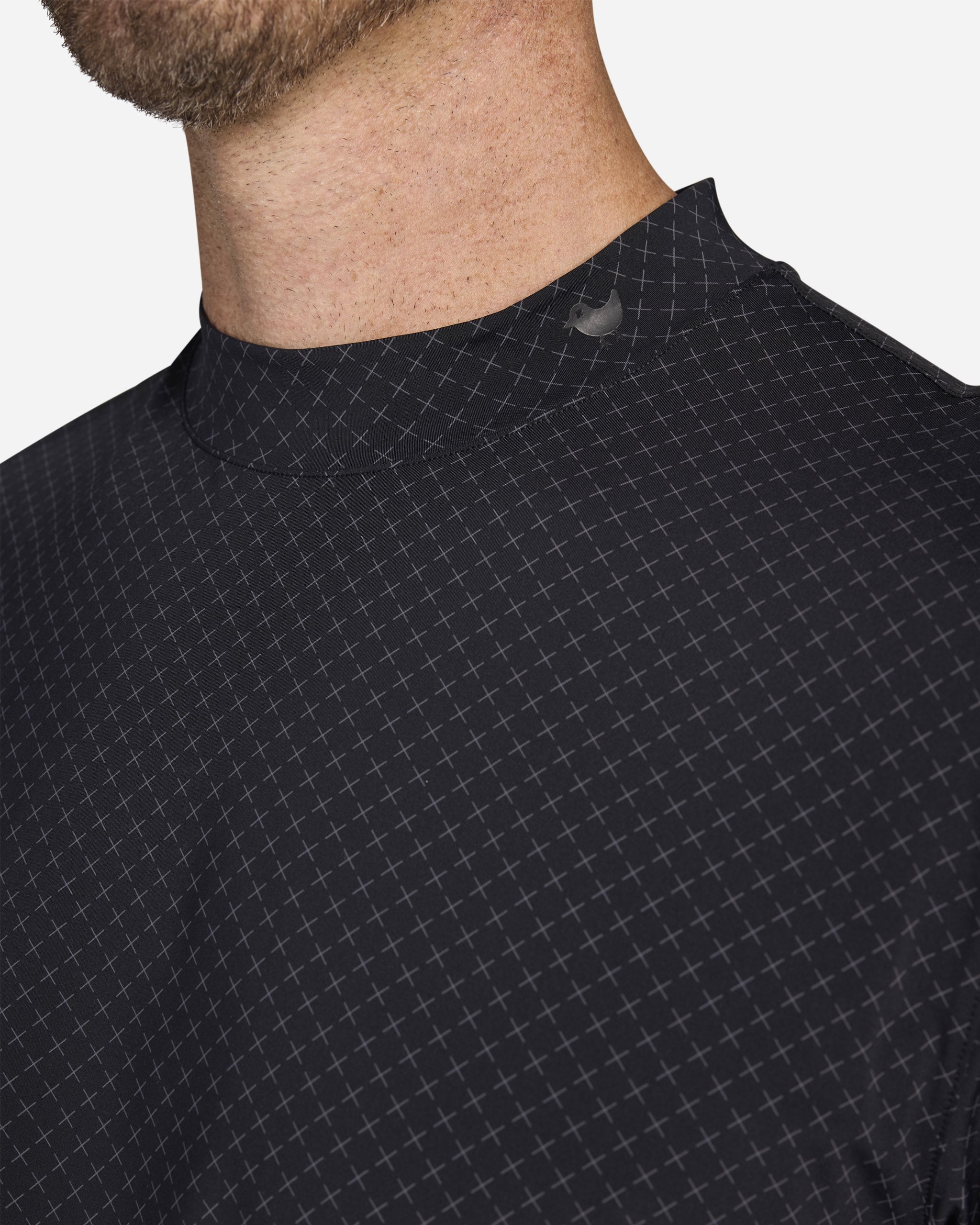 Vapor Cooling Mock Tee - Multiplier Black-Men's Polo-Bad Birdie