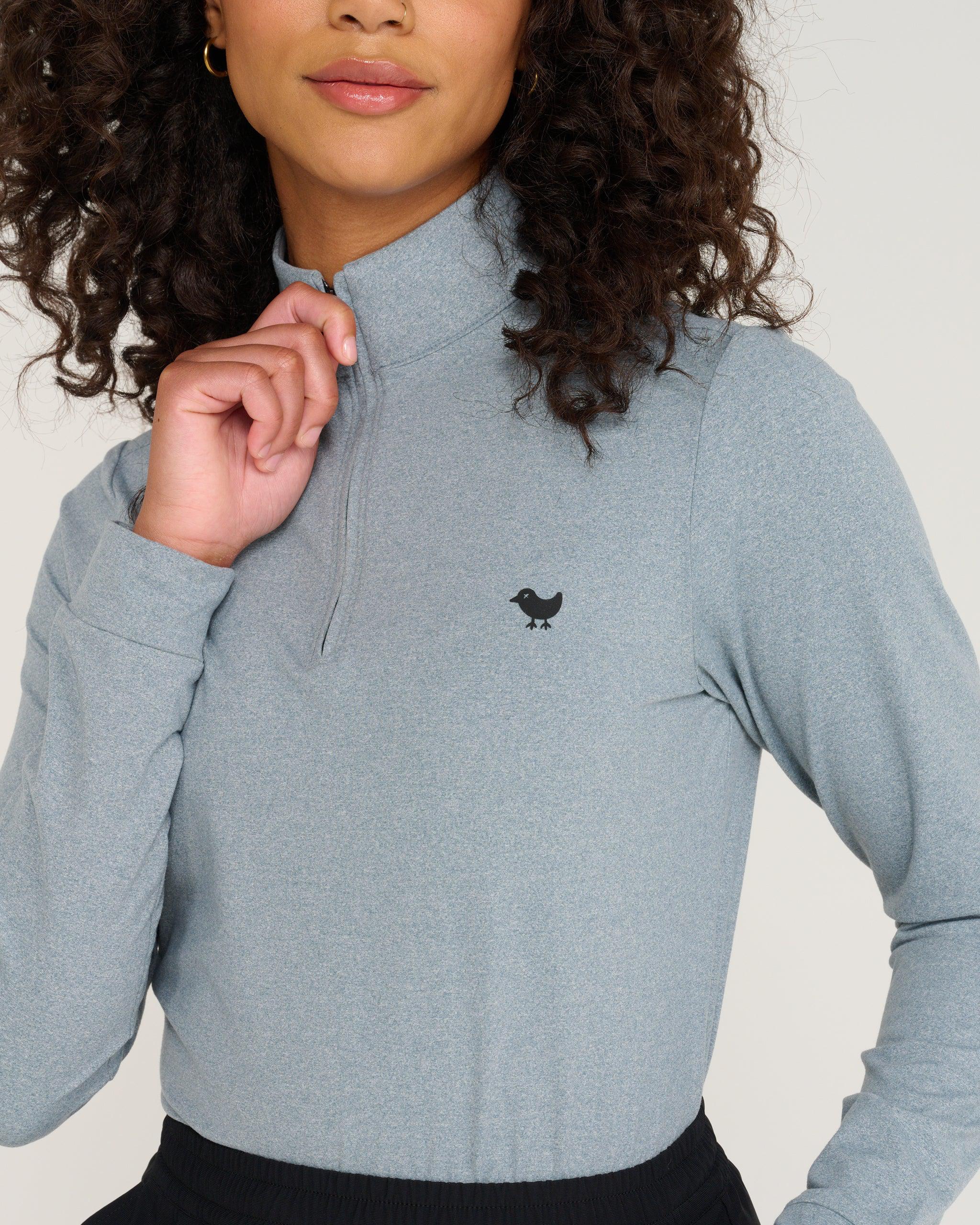 Heather Quarterzip-Women's Quarterzip-Bad Birdie