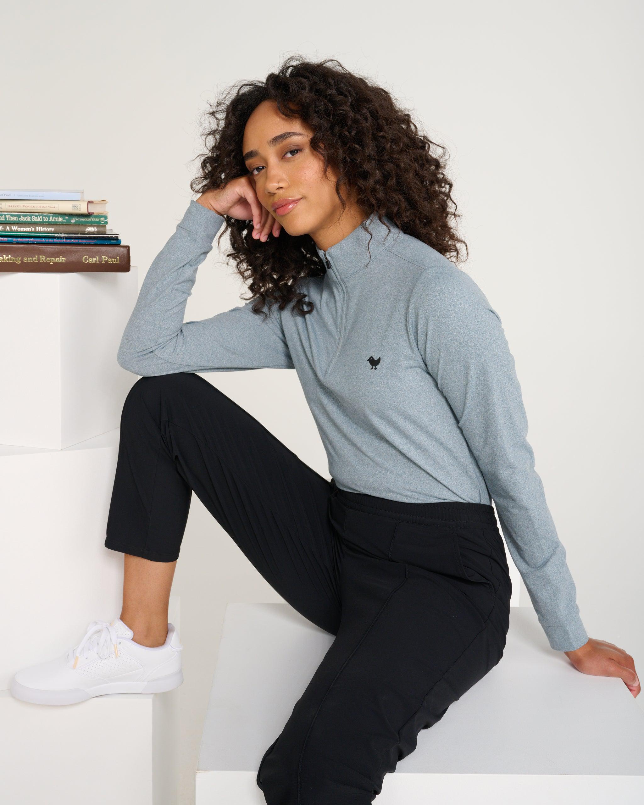 Heather Quarterzip-Women's Quarterzip-Bad Birdie