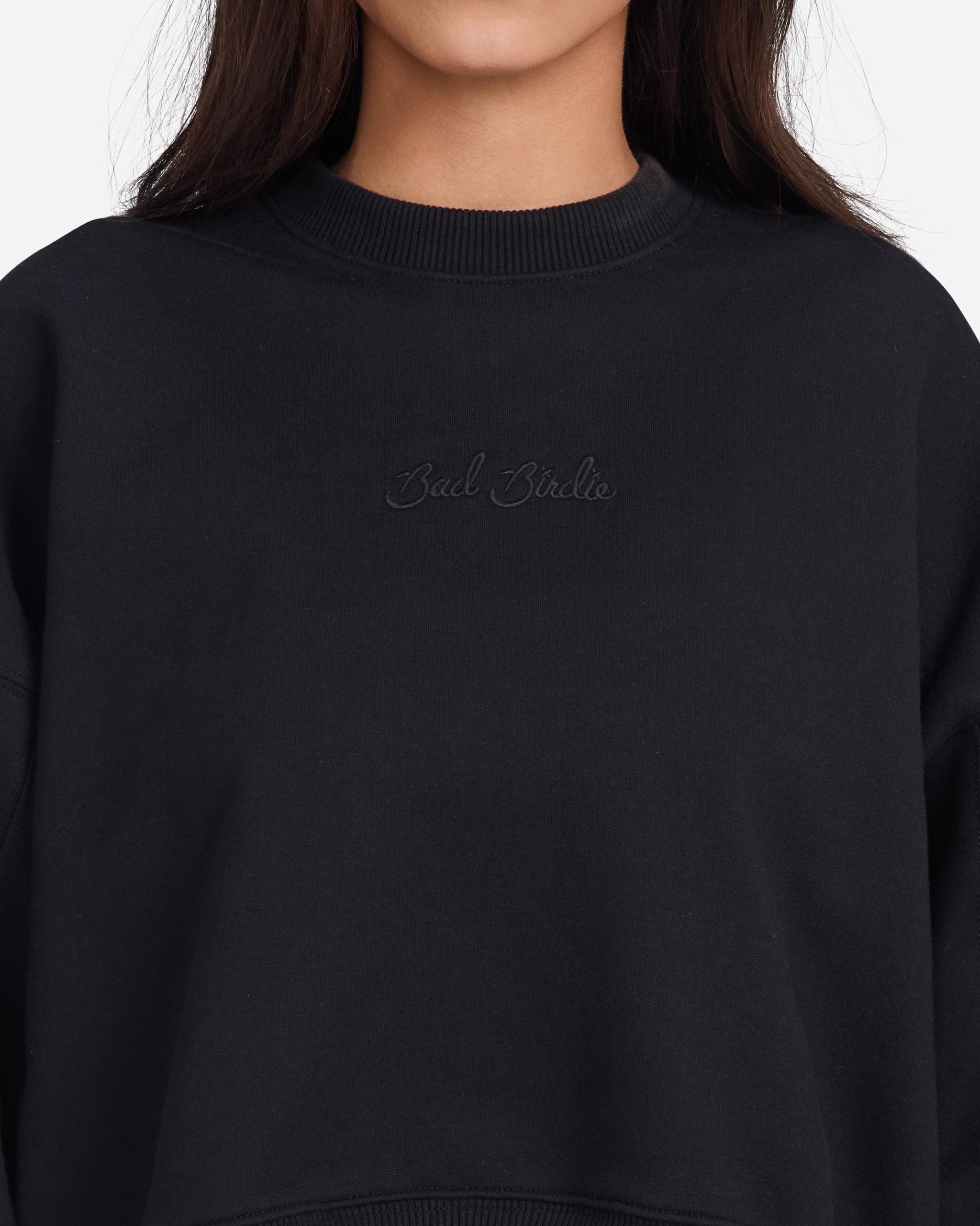 Script Fleece Crewneck-Women's Sweatshirt-Bad Birdie