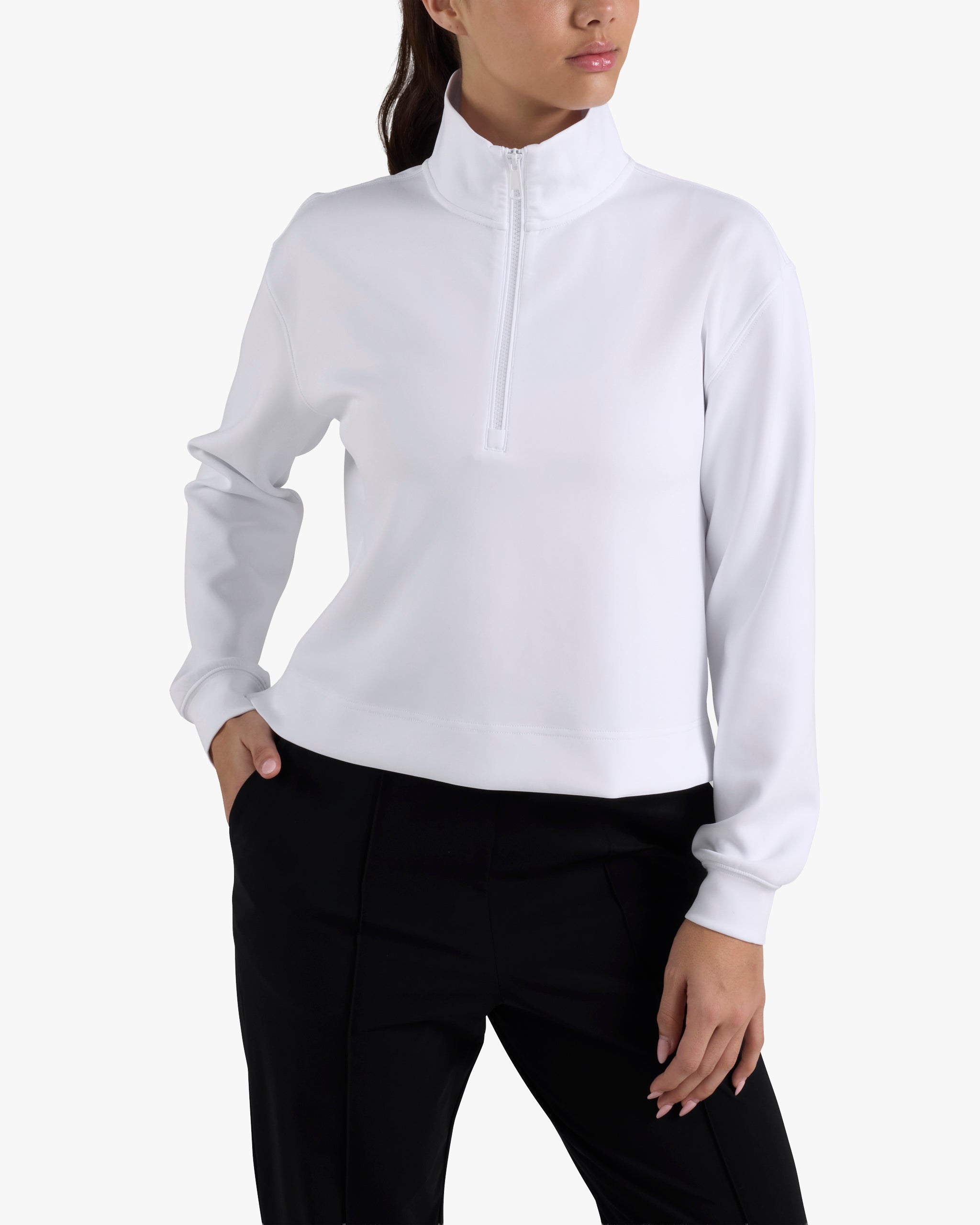 At Ease Quarterzip - White-At Ease Quarterzip - Bad Birdie