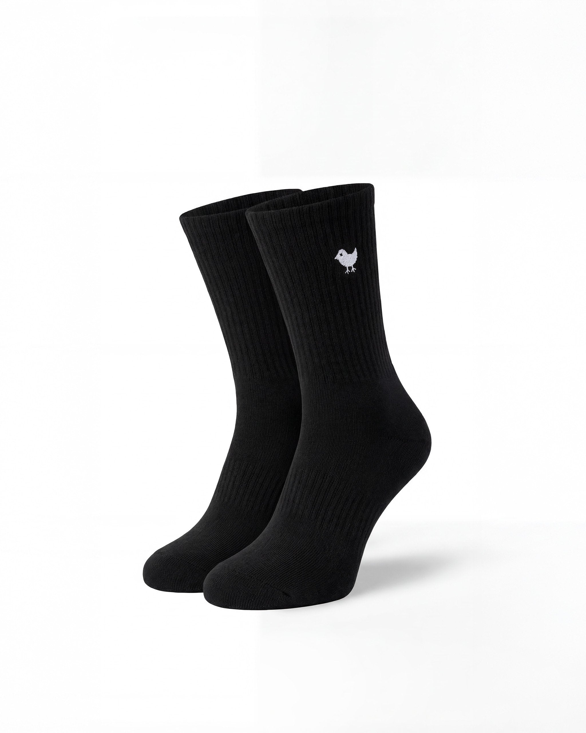 Birdie Crew Sock - Black-Socks - Bad Birdie
