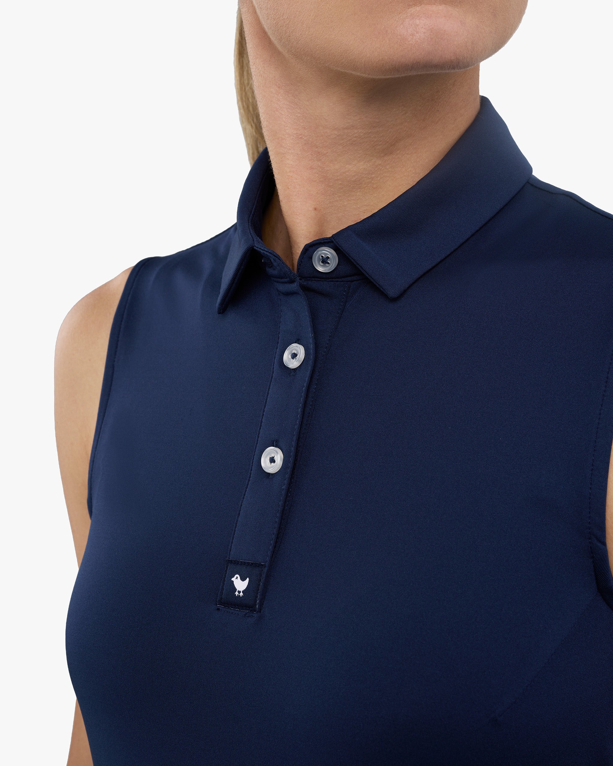 Dark Navy Sleeveless-Women's Core Performance Polo - Bad Birdie