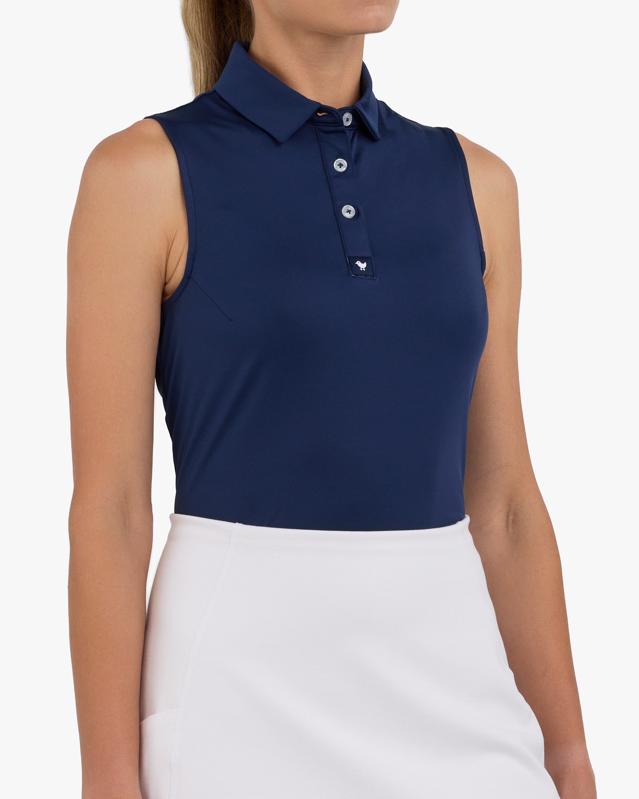 Dark Navy Sleeveless-Women's Core Performance Polo - Bad Birdie