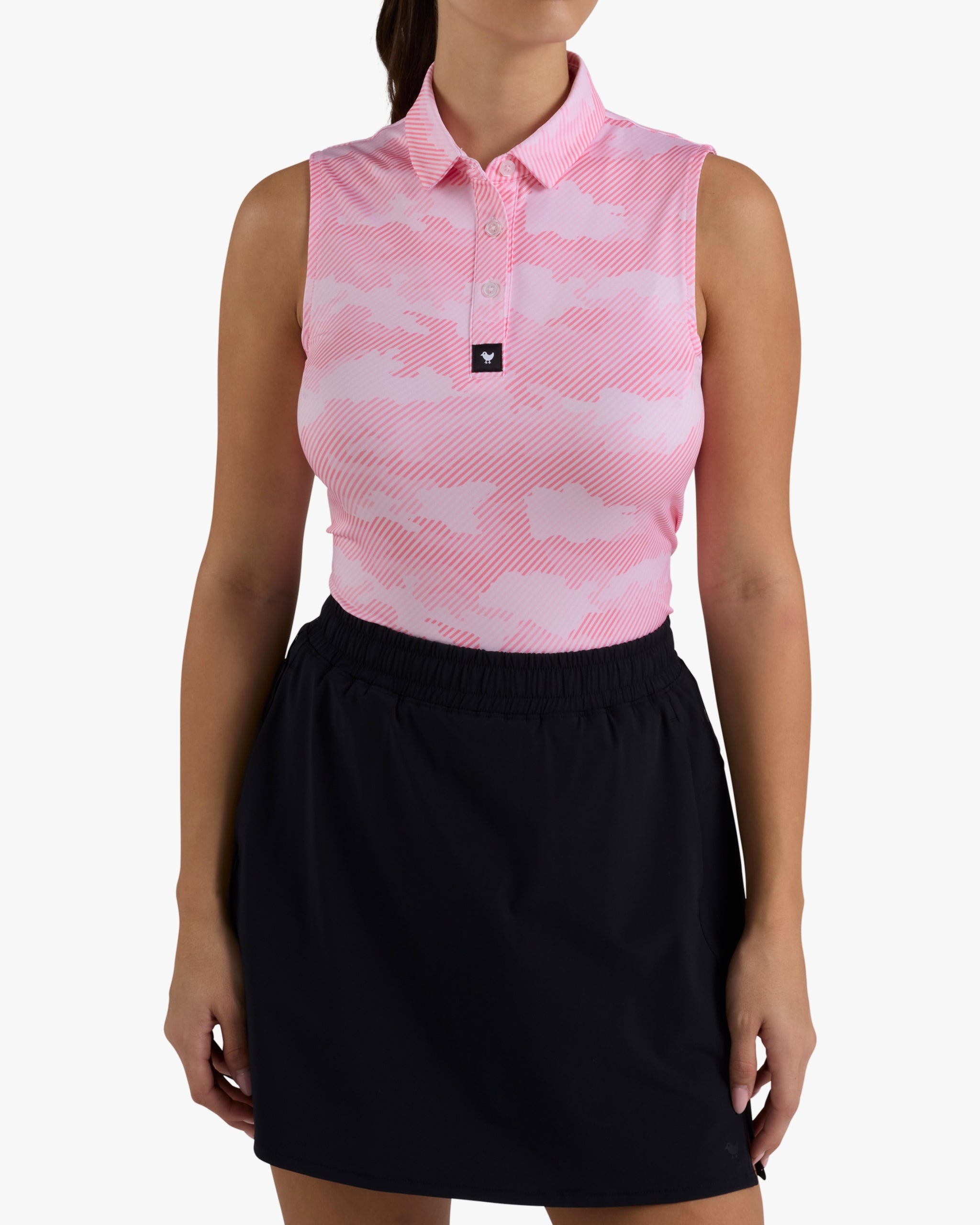 Frostbite - Frosty Petal Sleeveless-Women's Core Performance Polo - Bad Birdie