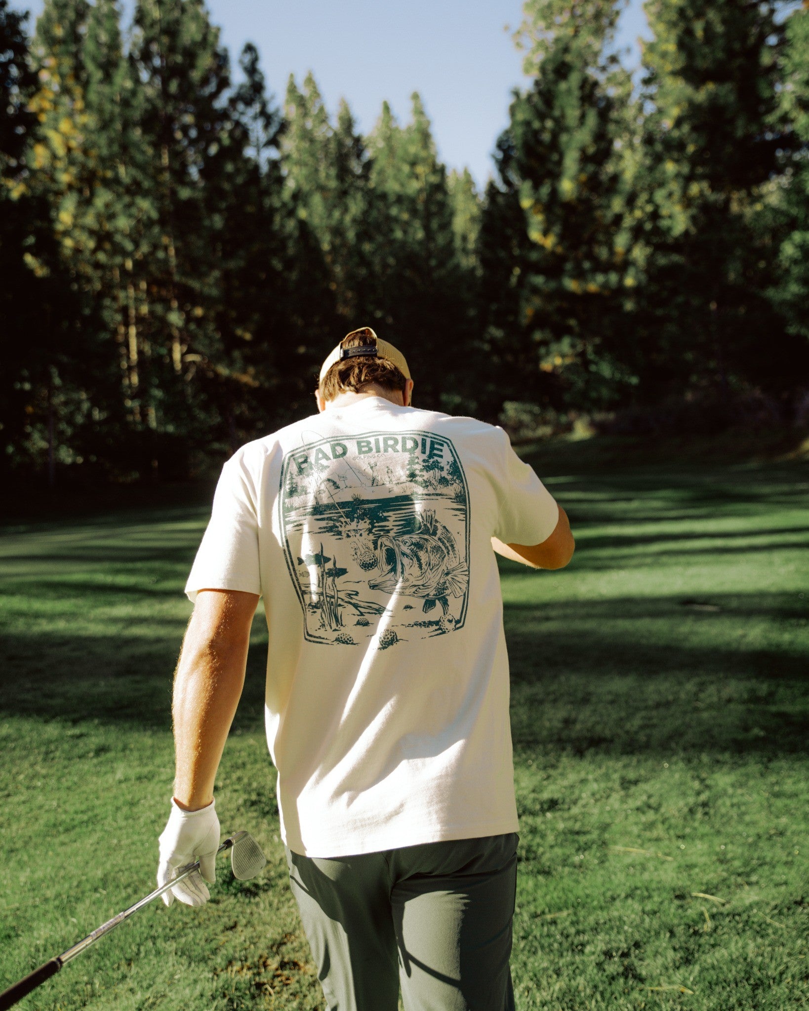 Gone Fishing Graphic Tee - White Onyx-Men's T-Shirt-Bad Birdie-with-Micah-Morris