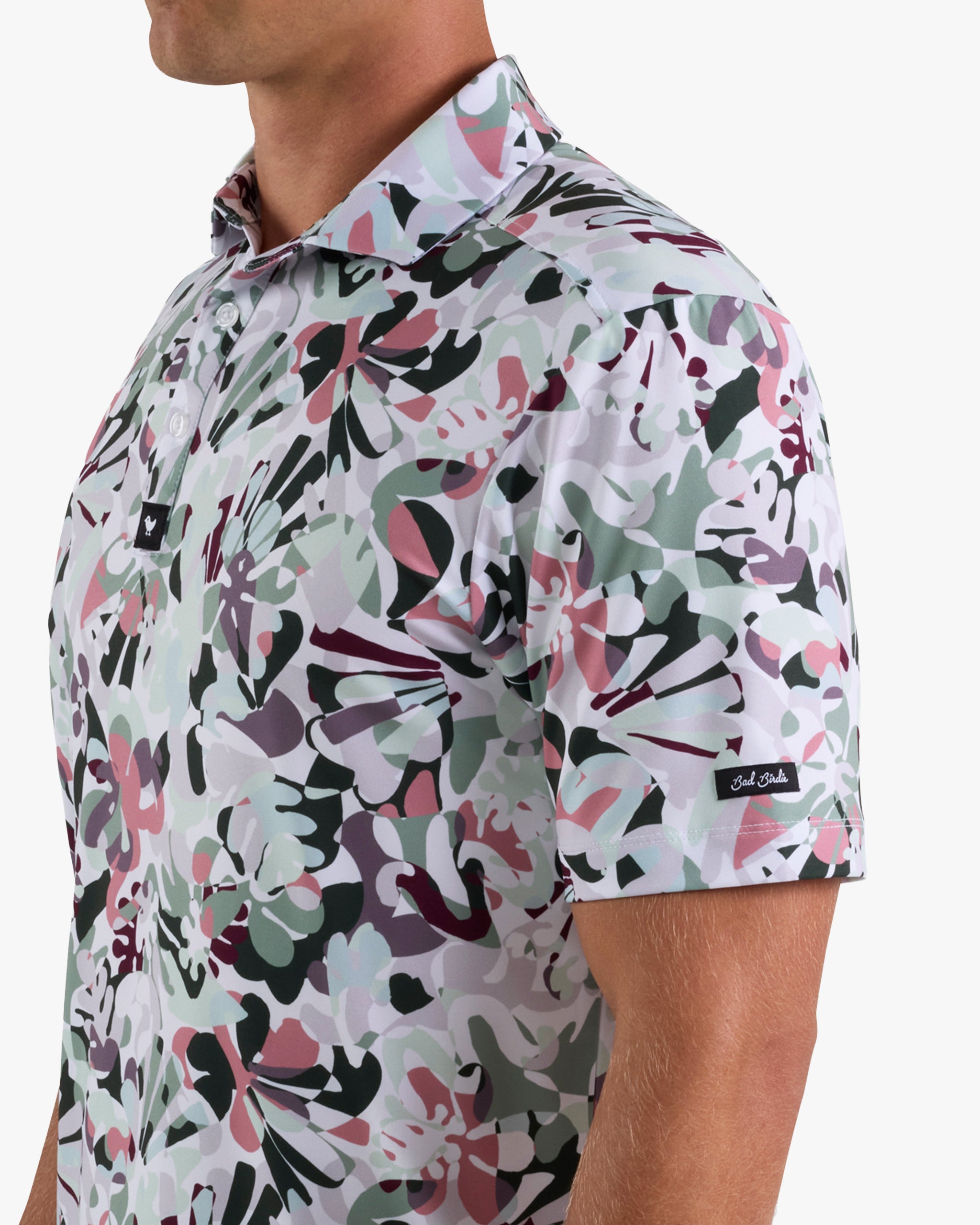 In Bloom - Pale Blue-Core Performance Polo - Bad Birdie