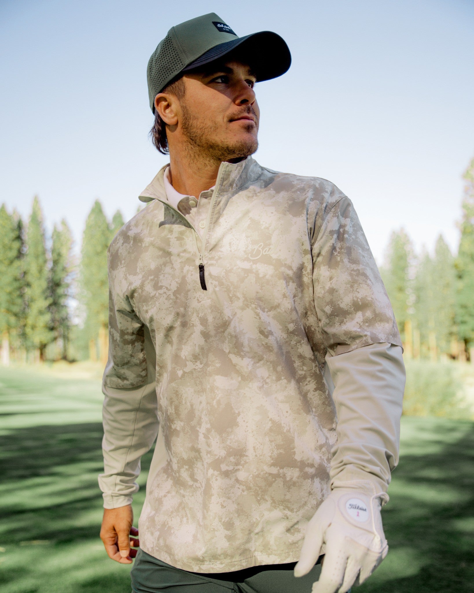 Mechanism Quarterzip - White Camo-Men's Quarterzip-Bad Birdie-with-Micah-Morris