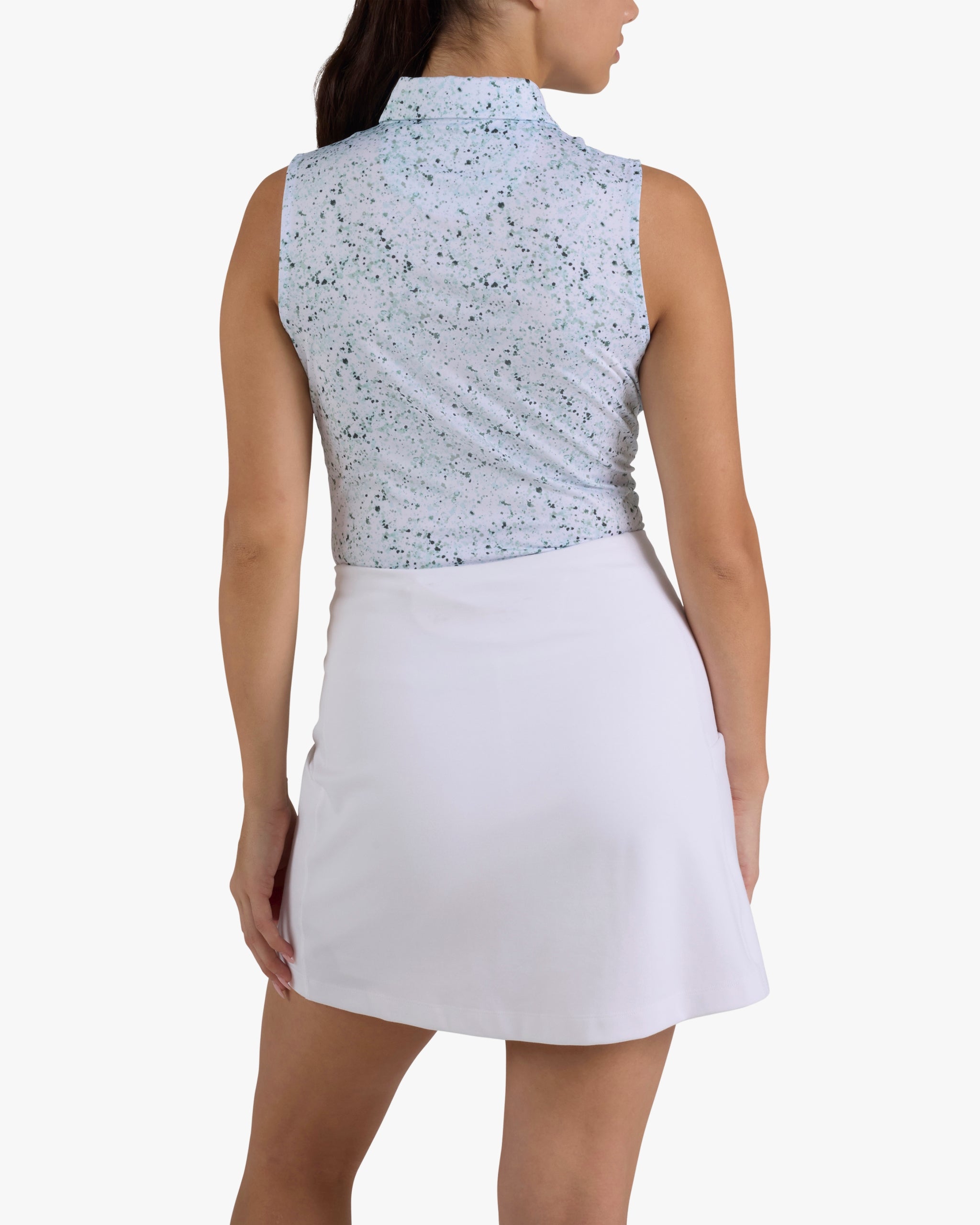 Paint Splatter 3 - Green Sleeveless-Women's Core Performance Polo - Bad Birdie