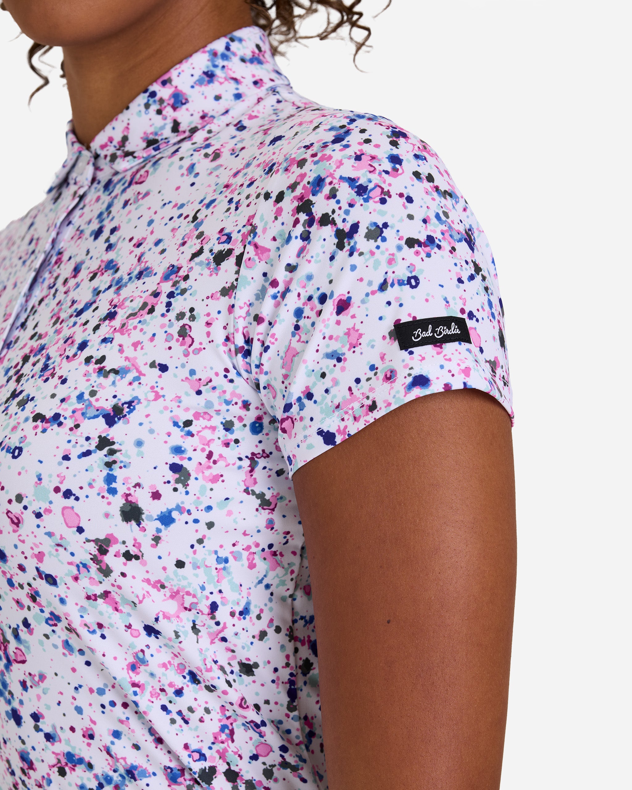 Paint Splatter 3-Women's Core Performance Polo - Bad Birdie