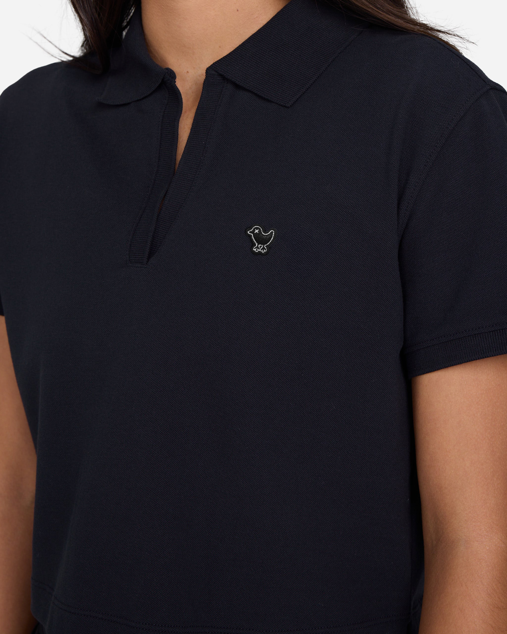 Pique Performance - Black-Women's Pique Performance Polo - Bad Birdie