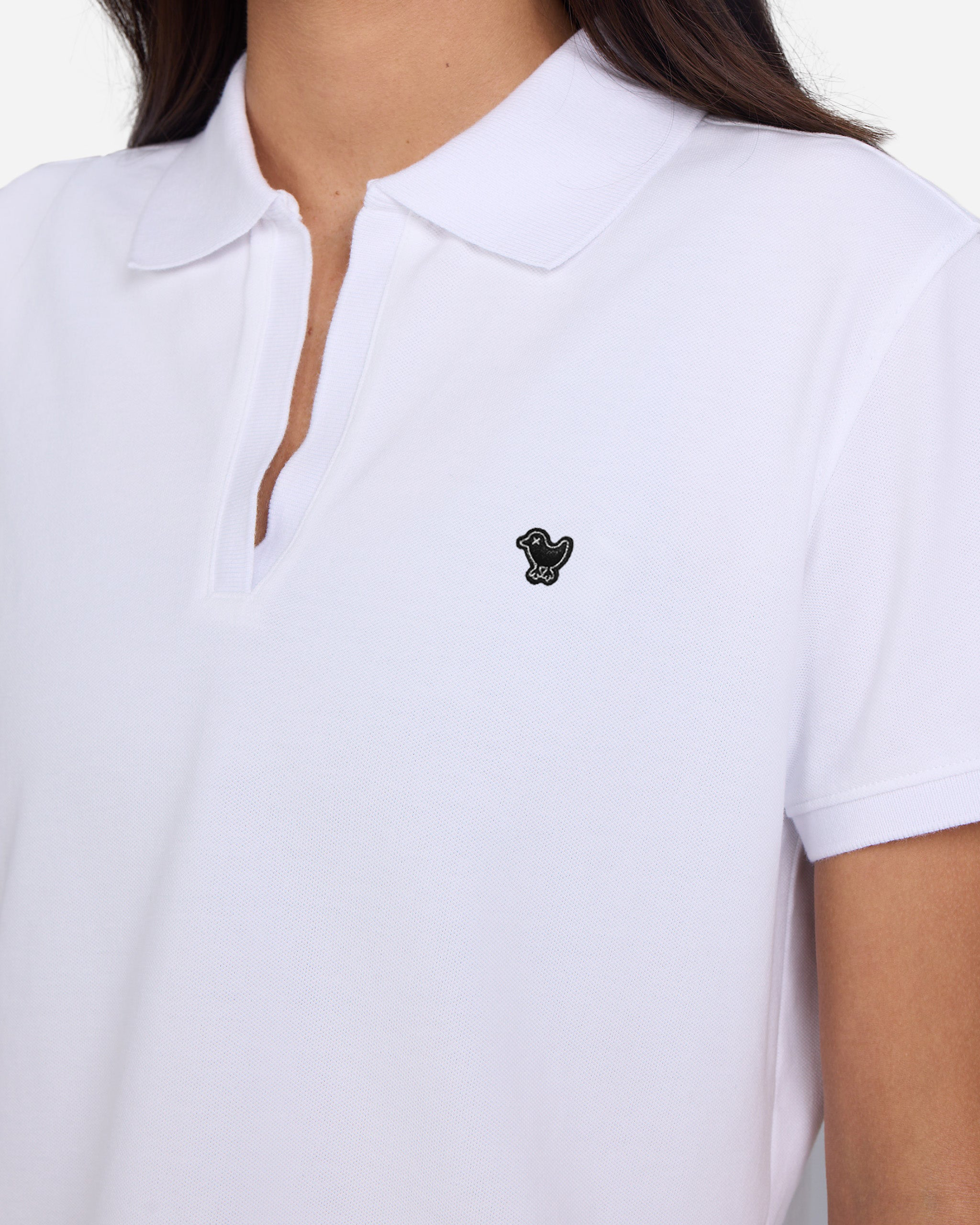Pique Performance - Brilliant White-Women's Pique Performance Polo - Bad Birdie