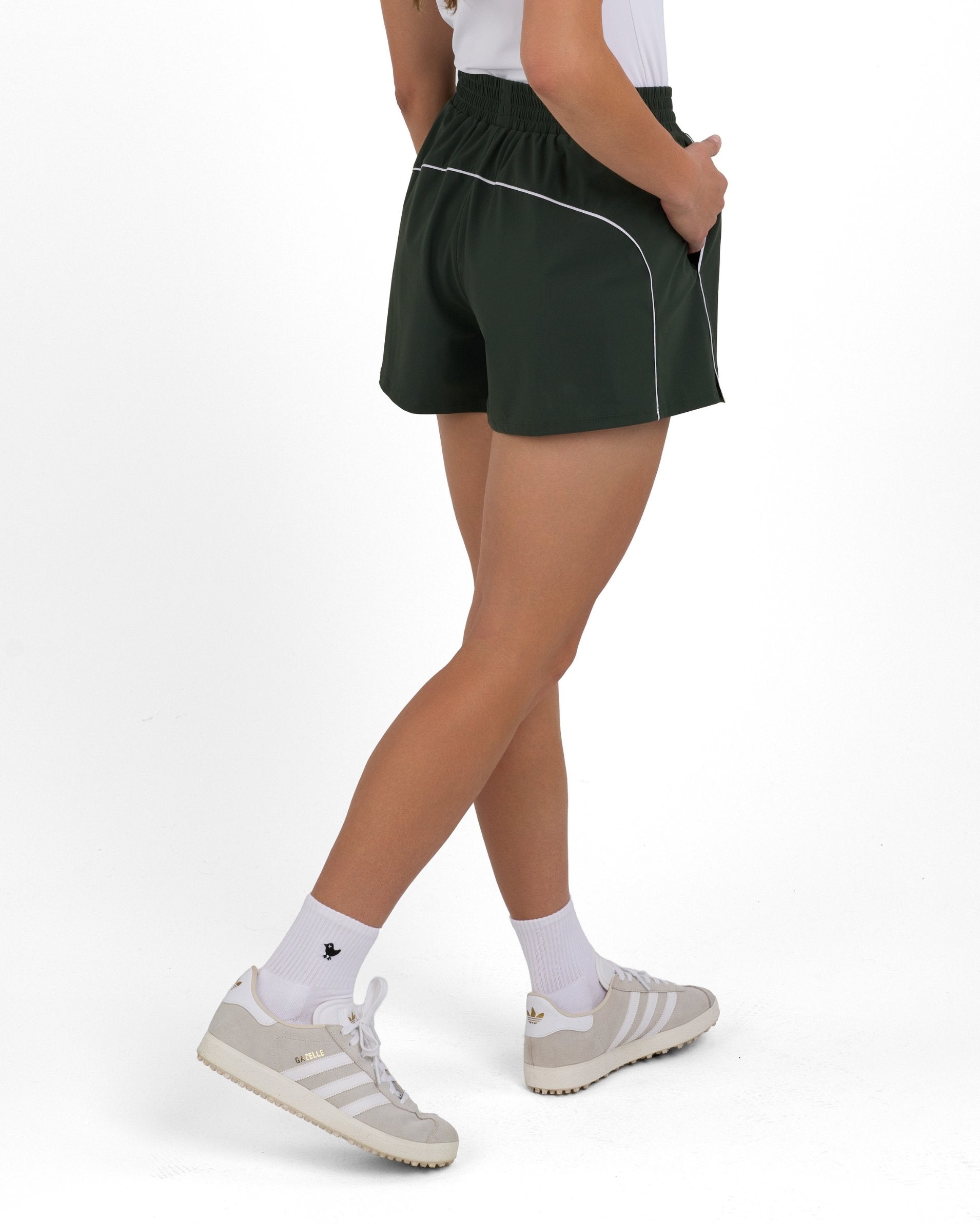 Players Track Short - Deep Forest-Women's Shorts - Bad Birdie