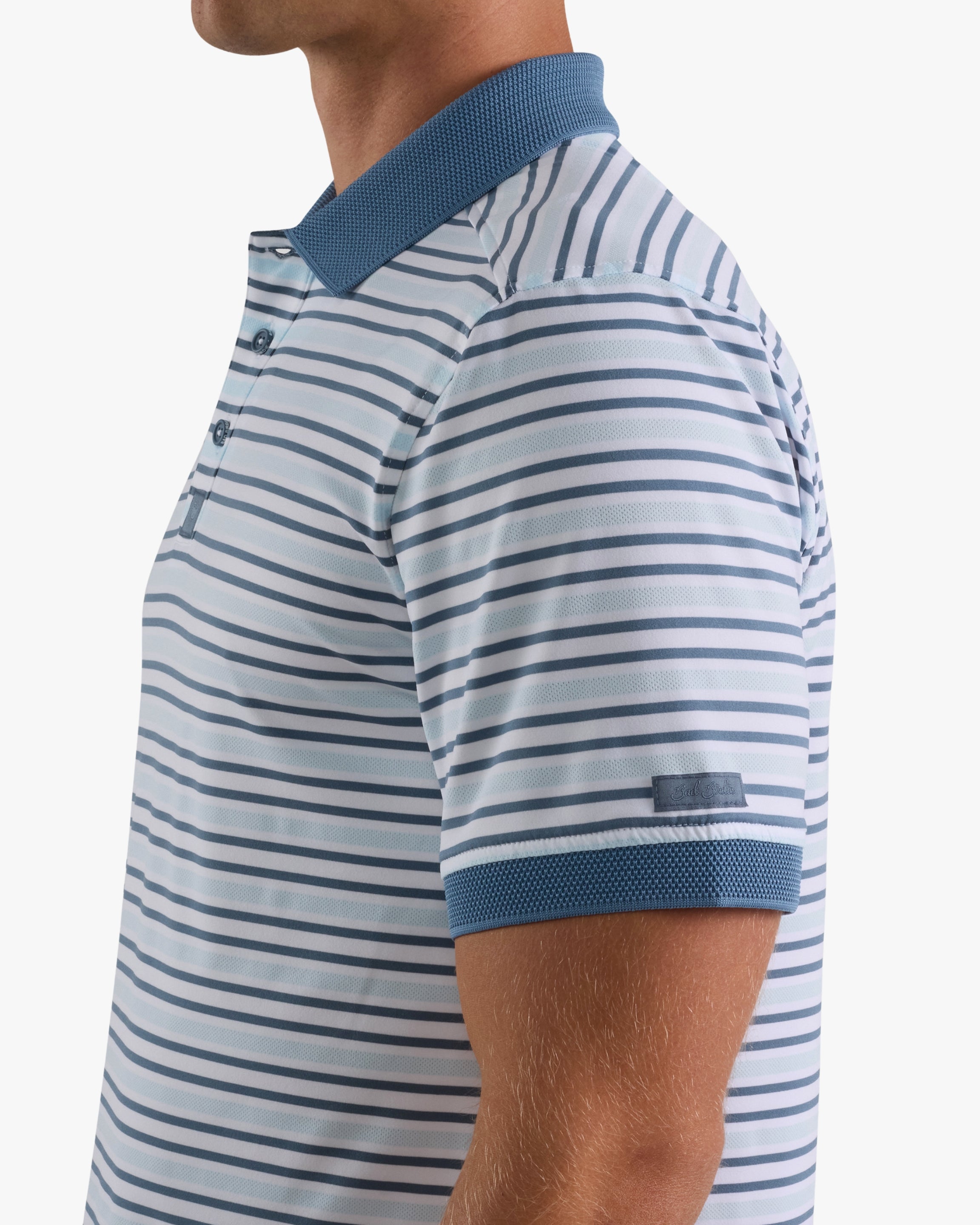 Ridge Performance Polo - Stripe Right Blue Mirage-Ridge Performance Polo - Bad Birdie