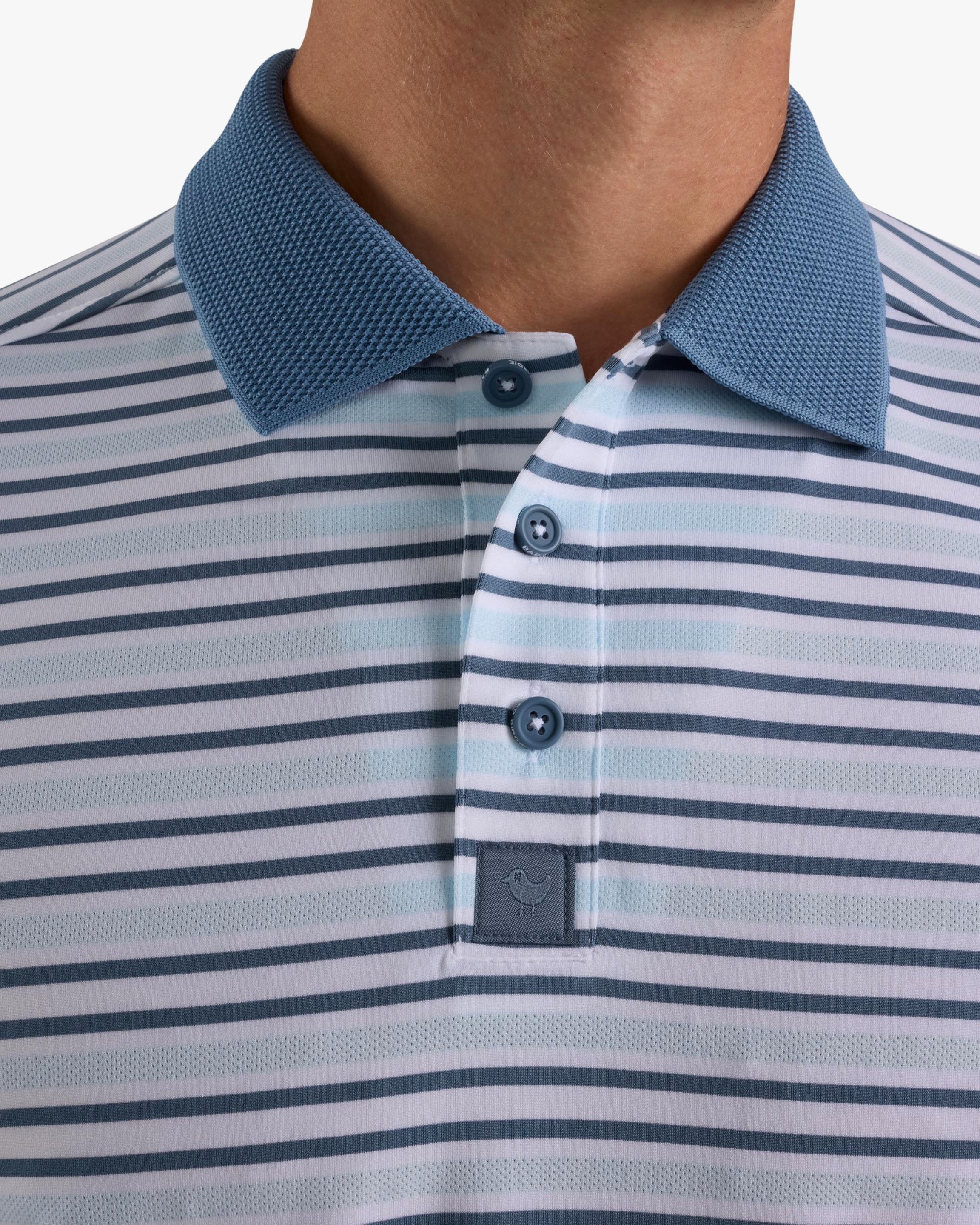 Ridge Performance Polo - Stripe Right Blue Mirage-Ridge Performance Polo - Bad Birdie