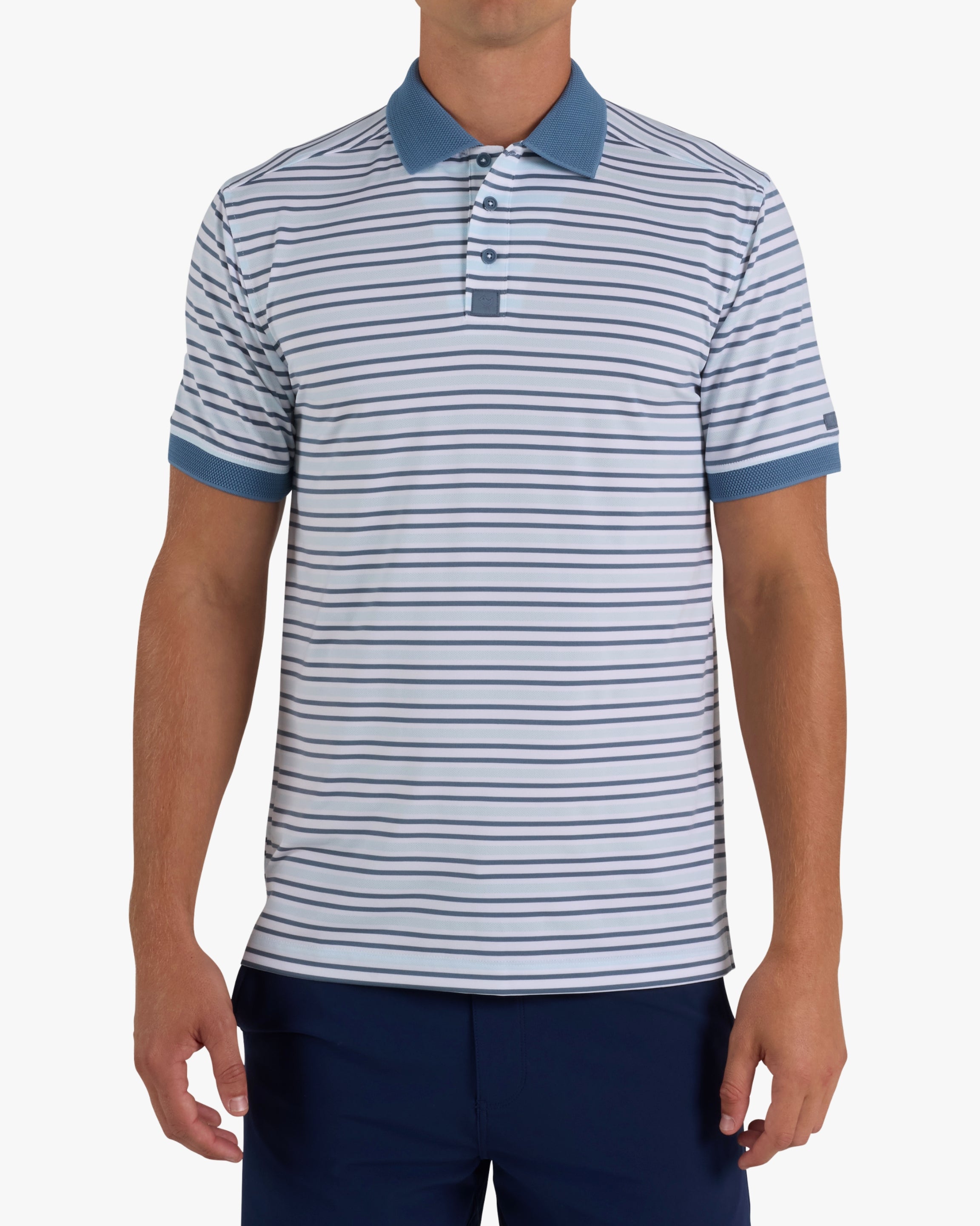 Ridge Performance Polo - Stripe Right Blue Mirage-Ridge Performance Polo - Bad Birdie