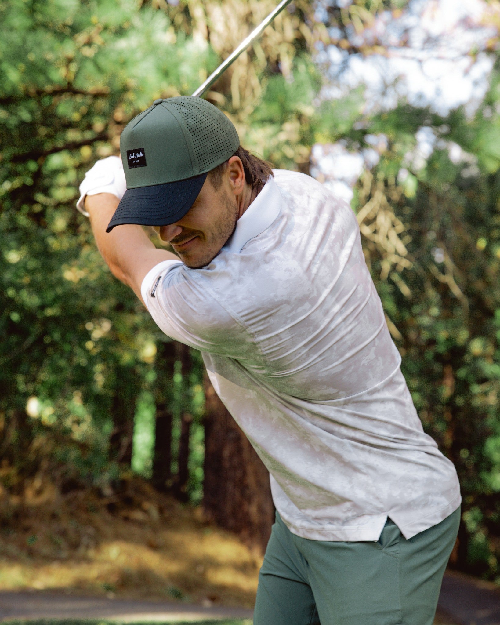 Ridge Polo - White Camo-Men's Polo-Bad Birdie-with-Micah-Morris