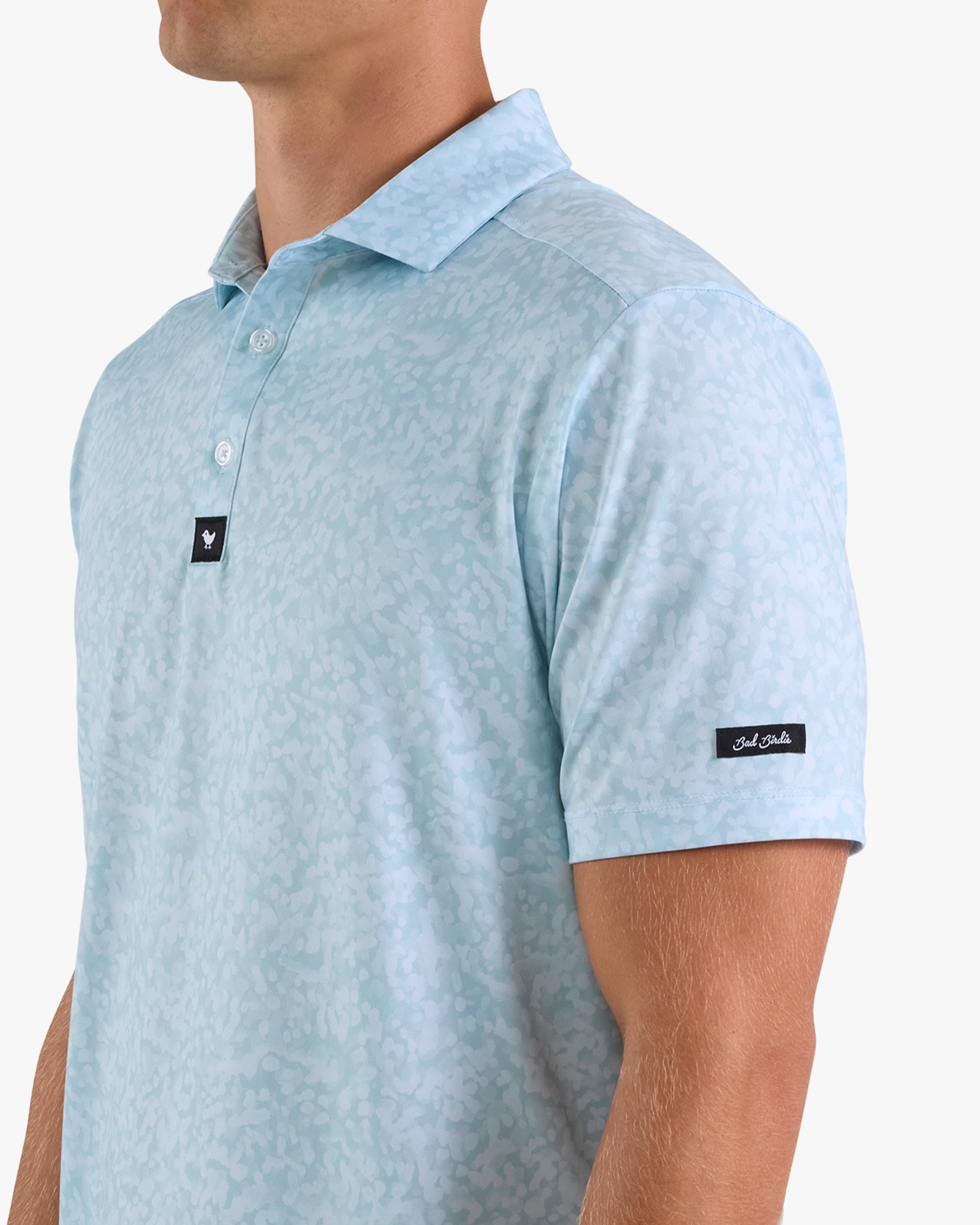 Salt Shaker - Baby Blue-Core Performance Polo - Bad Birdie