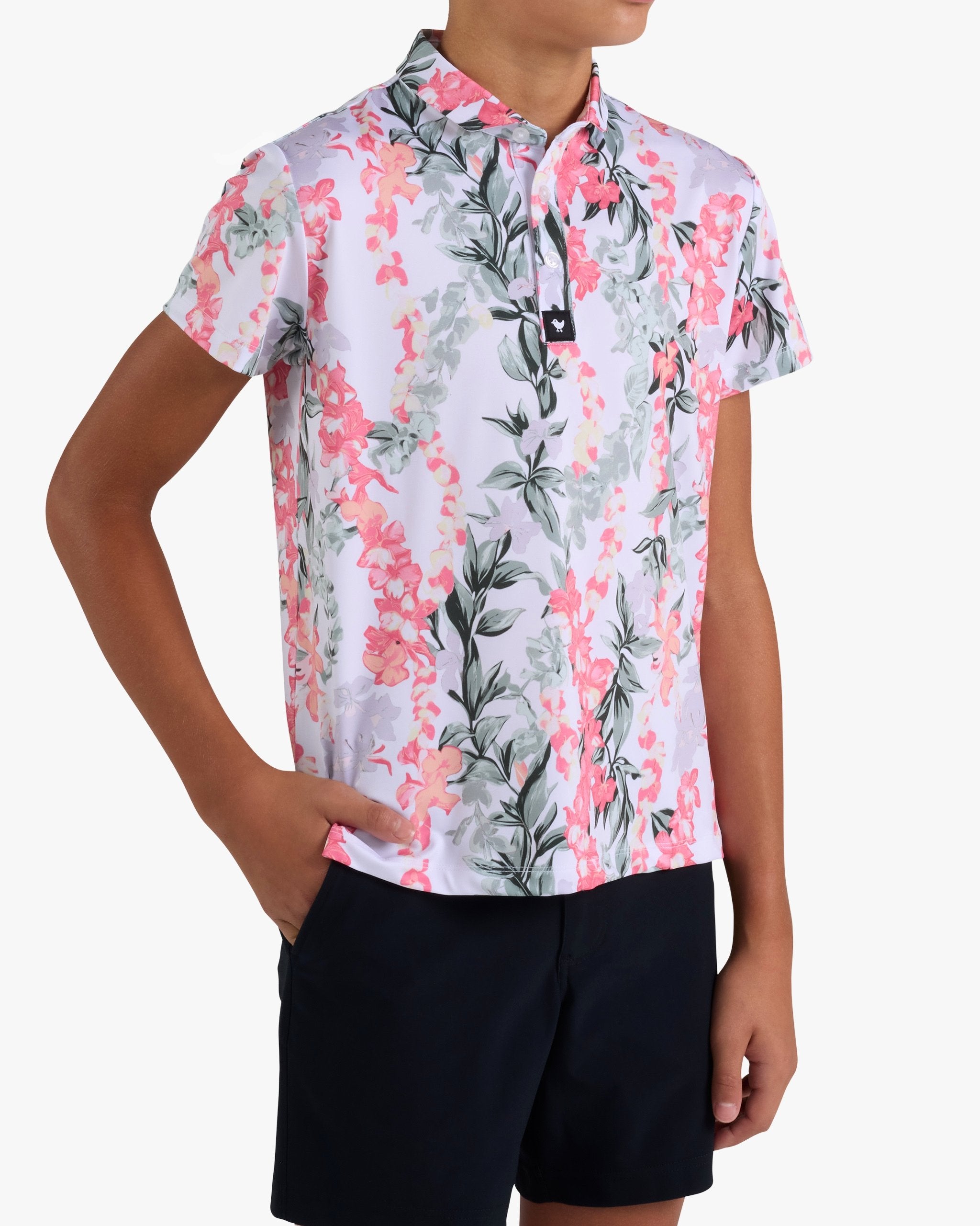 Youth Polo - Lei'd - Brilliant White-Youth Polo - Bad Birdie