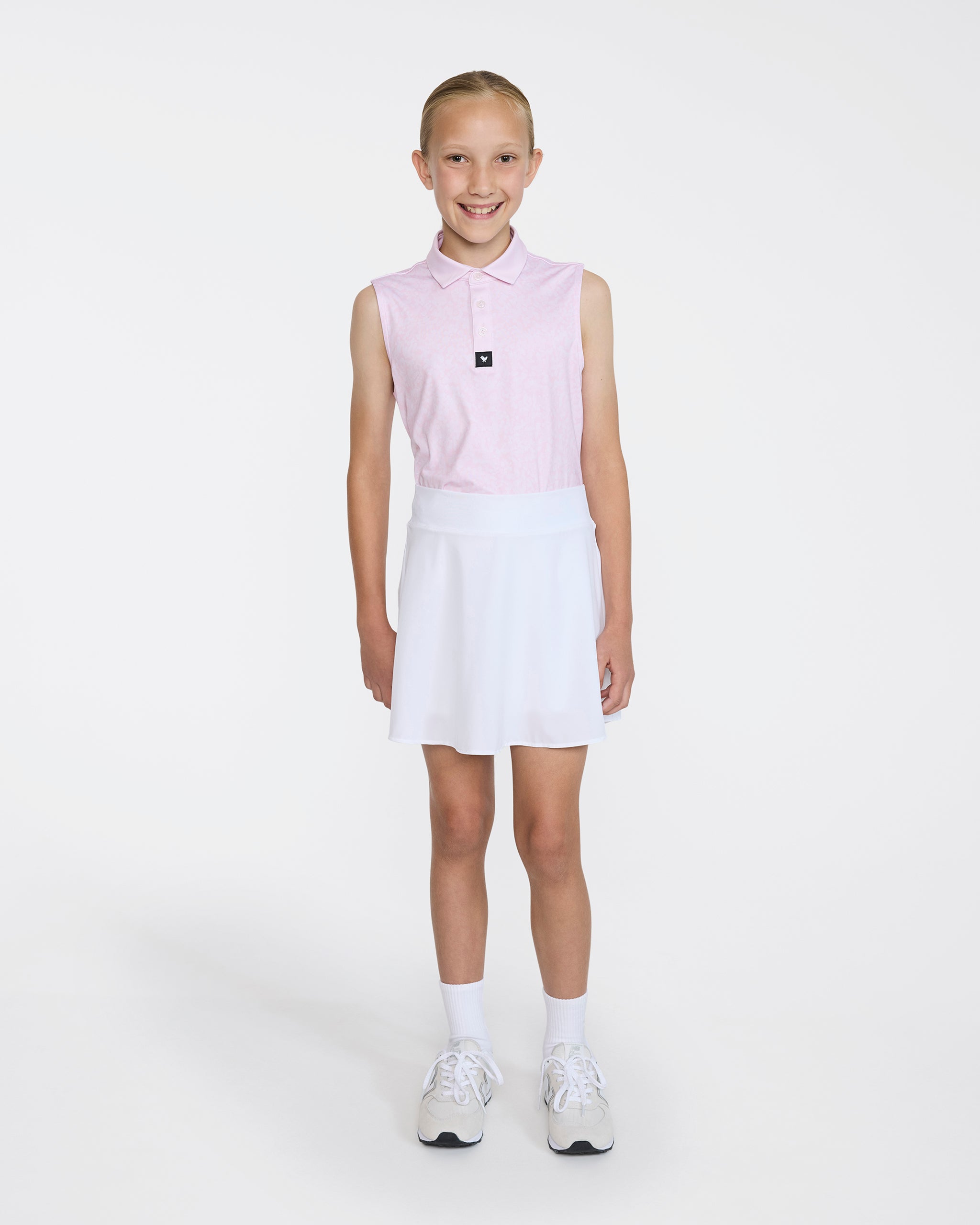 Youth Polo - Salt Shaker - Pink Sleeveless-Youth Polo-Bad Birdie