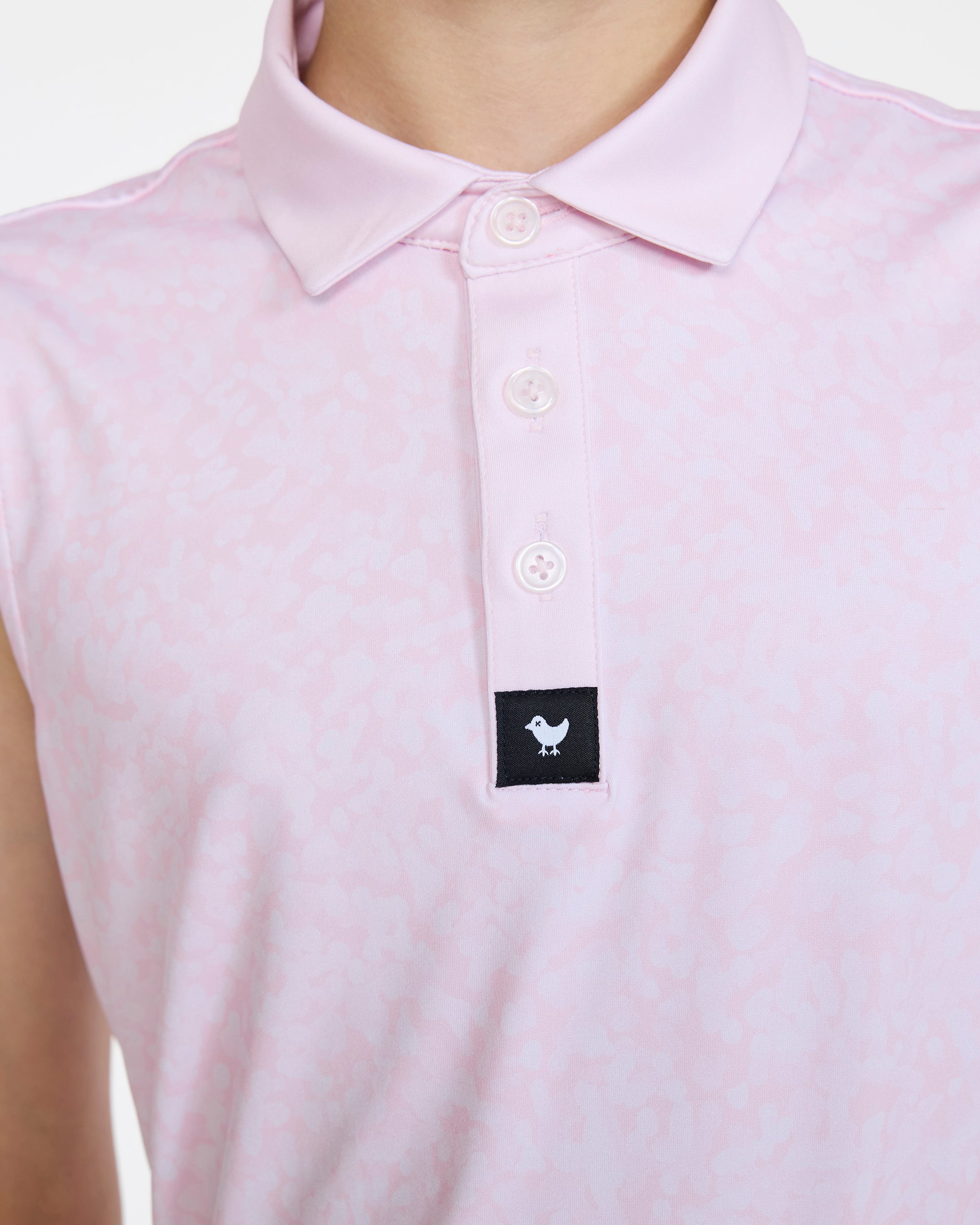 Youth Polo - Salt Shaker - Pink Sleeveless-Youth Polo-Bad Birdie