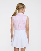 Youth Polo - Salt Shaker - Pink Sleeveless-Youth Polo-Bad Birdie
