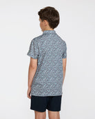 Youth Polo - Ditsy Down - Dark Forest-Youth Polo-Bad Birdie