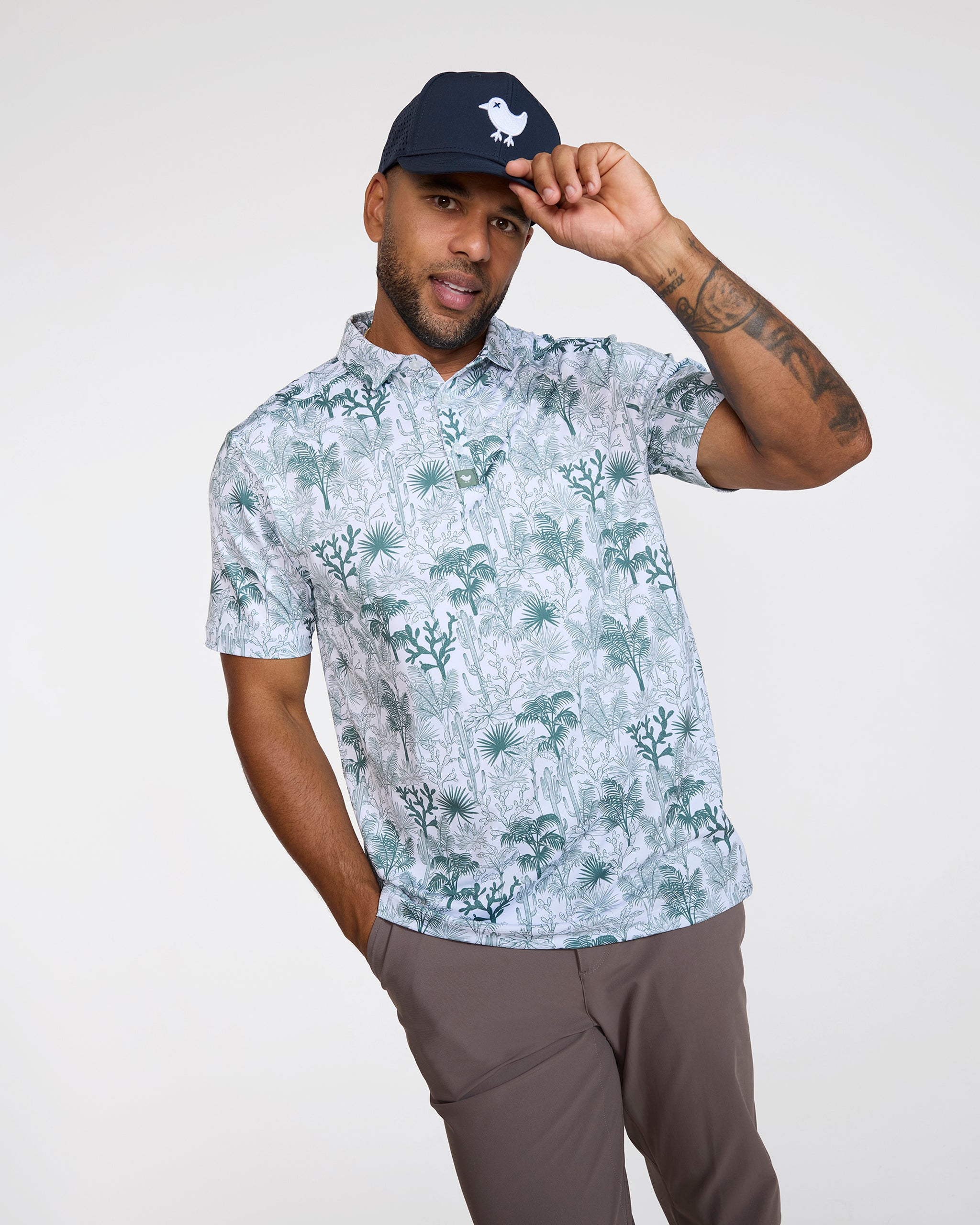 Cactus Jungle-Men's Polo-Bad Birdie