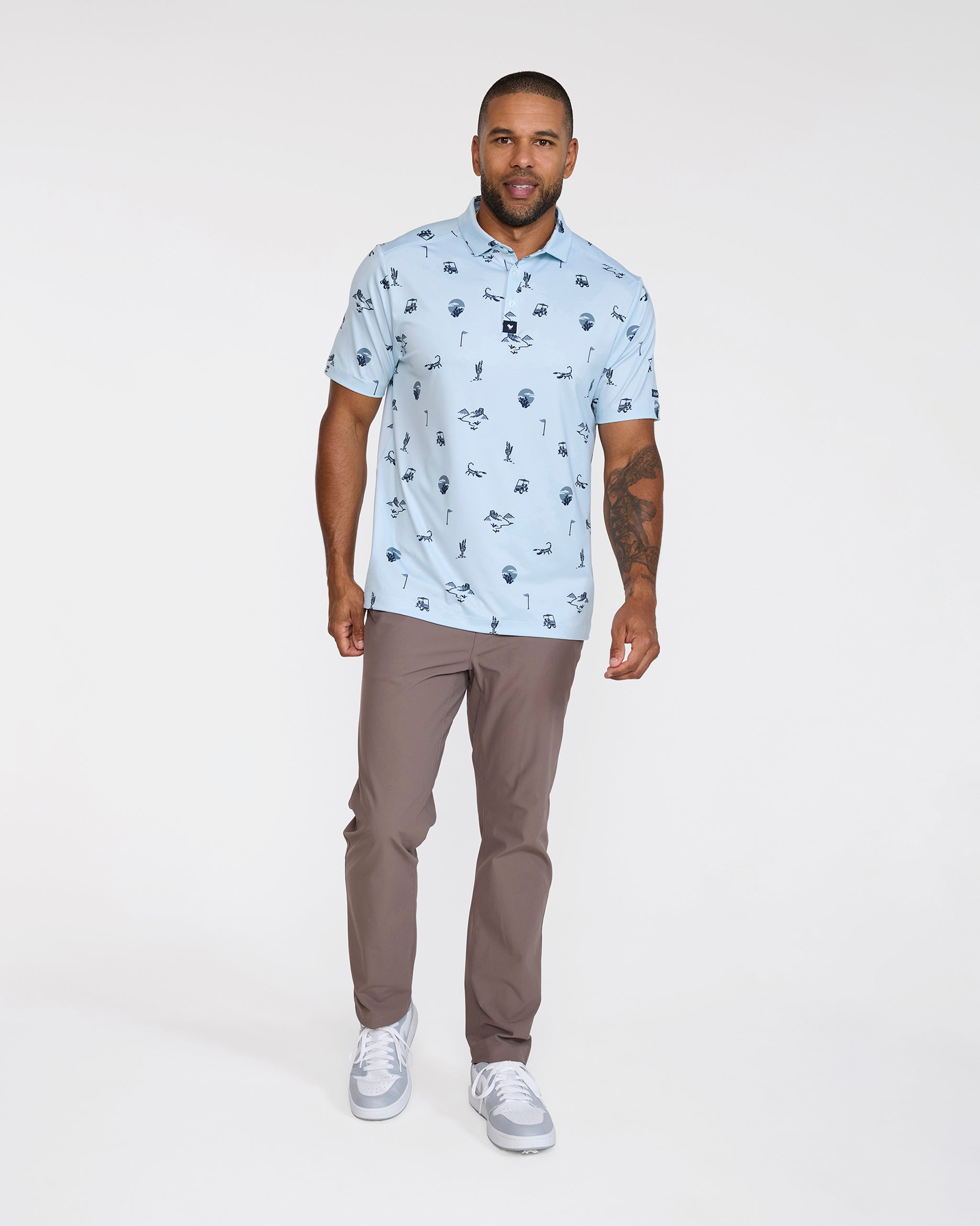 Desert Baddies - Baby Blue-Men's Polo-Bad Birdie